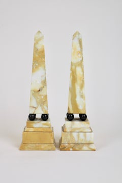 Siena Marble Obelisk Pair
