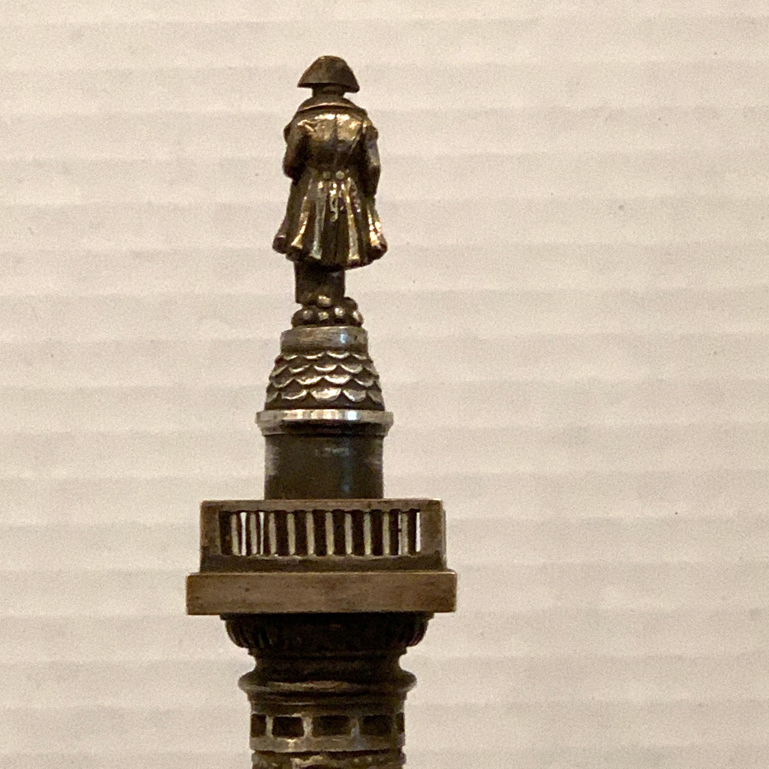 Grand Tour Patinated Bronze Place Napoleon/Vendome Column For Sale 5