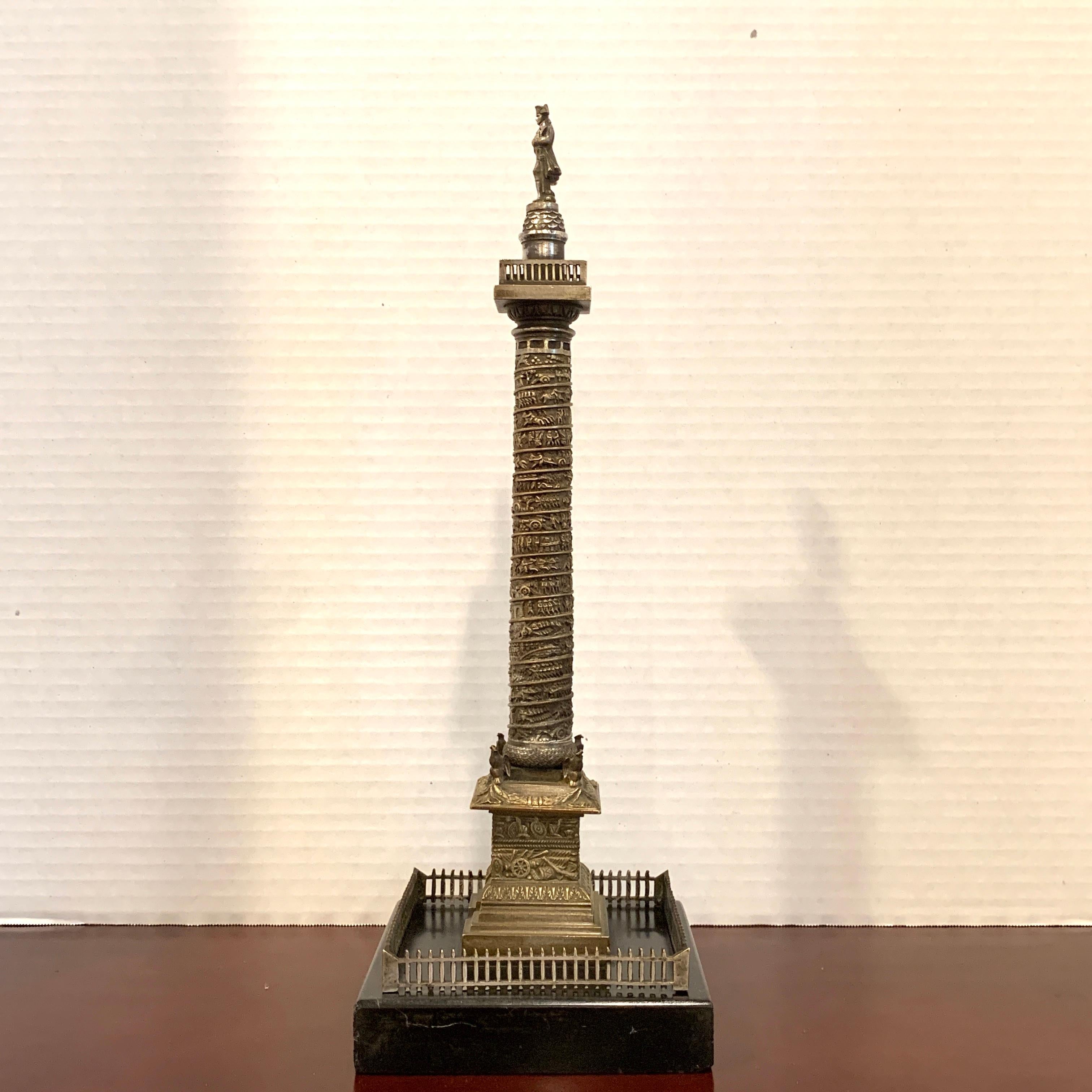 Grand Tour Patinated Bronze Place Napoleon/Vendome Column For Sale 8