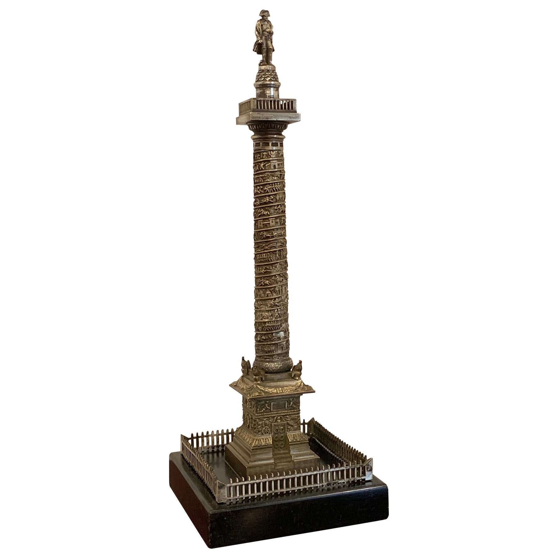 Grand Tour Patinated Bronze Place Napoleon/Vendome Column For Sale