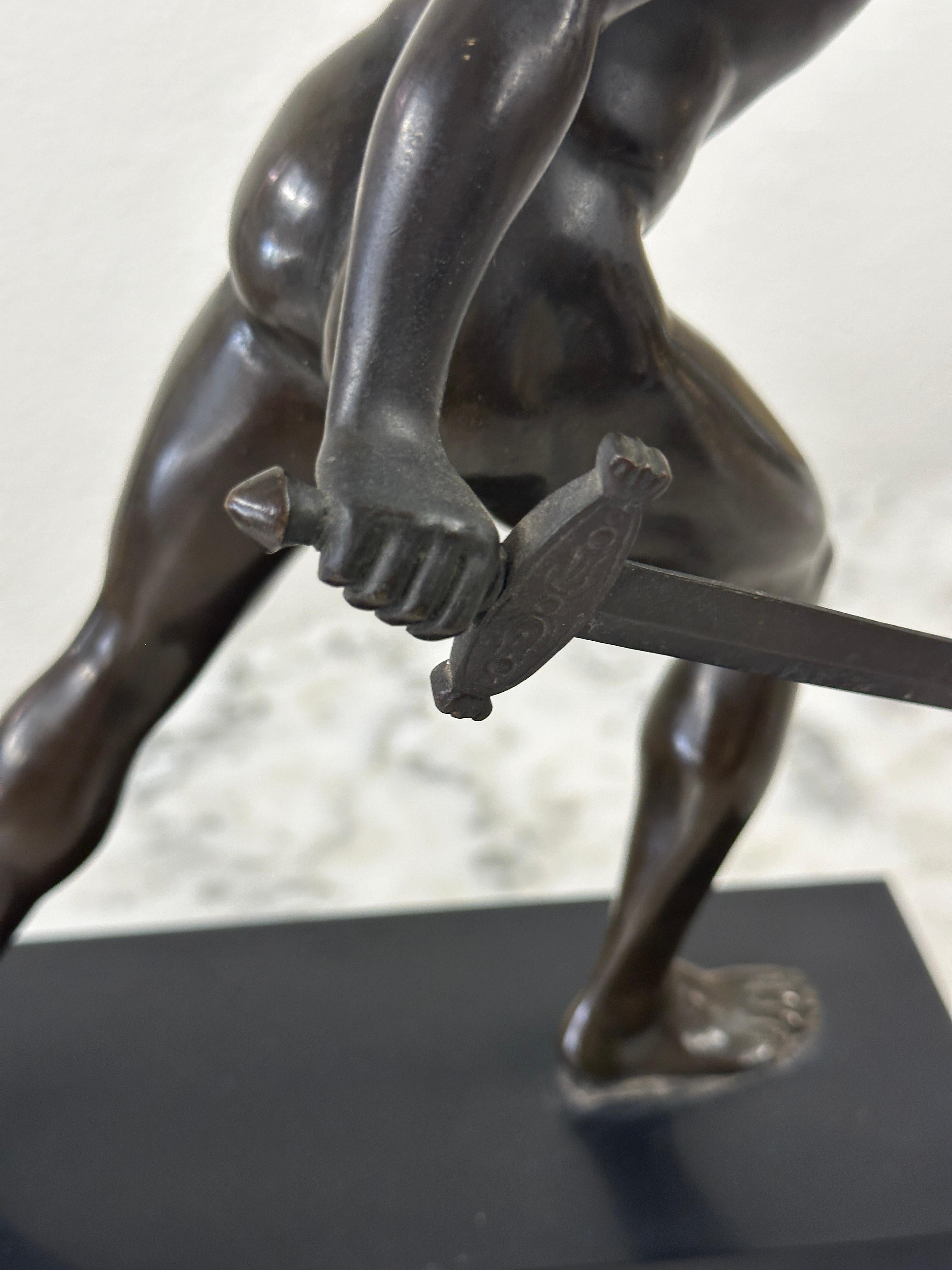 Grand Tour Souvenir Neo Classical Bronze of the Borghese Gladiator 7