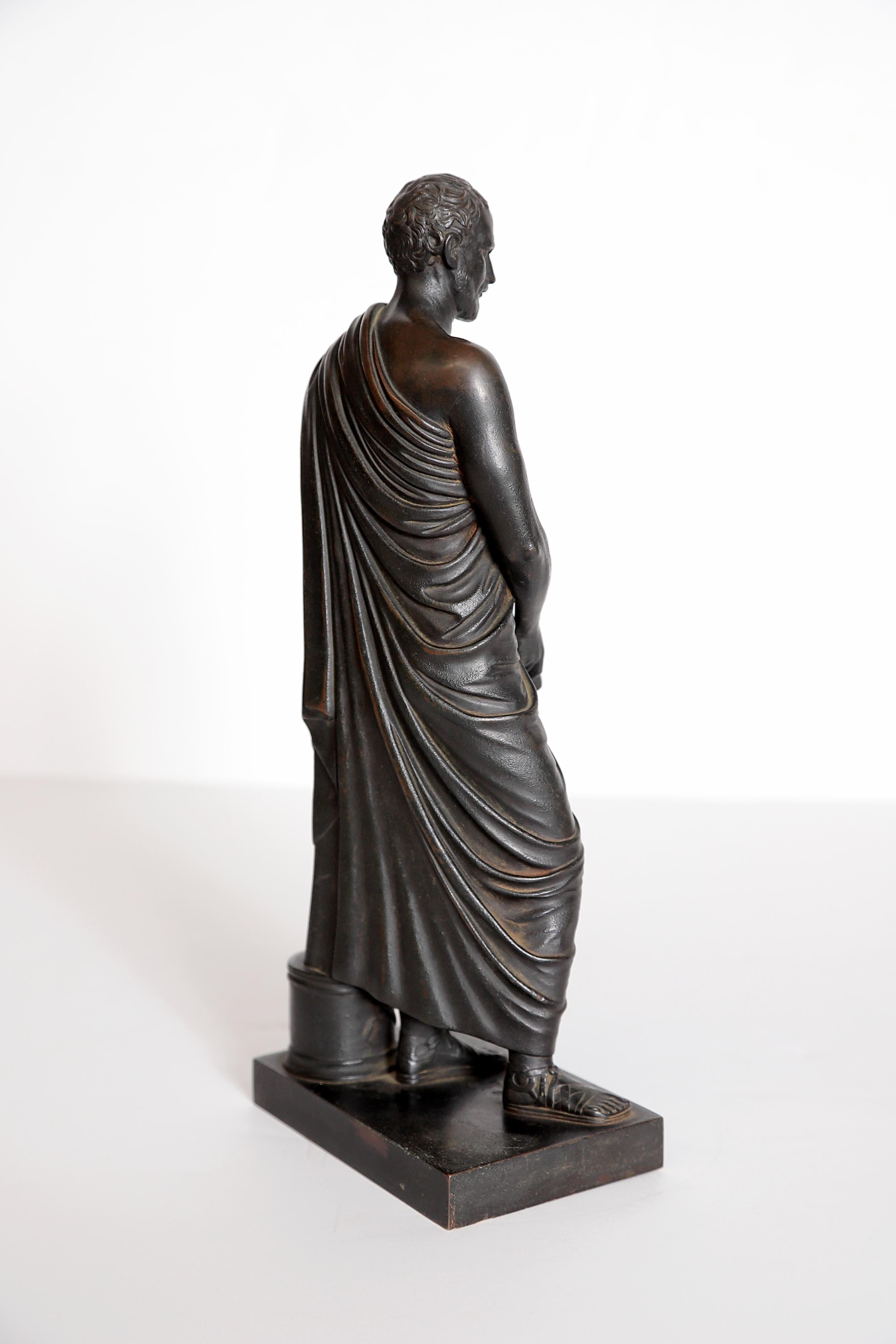 Sculpture en bronze patiné Grand Tour Souviner de Sophocles « Tragédien grec » en vente 3