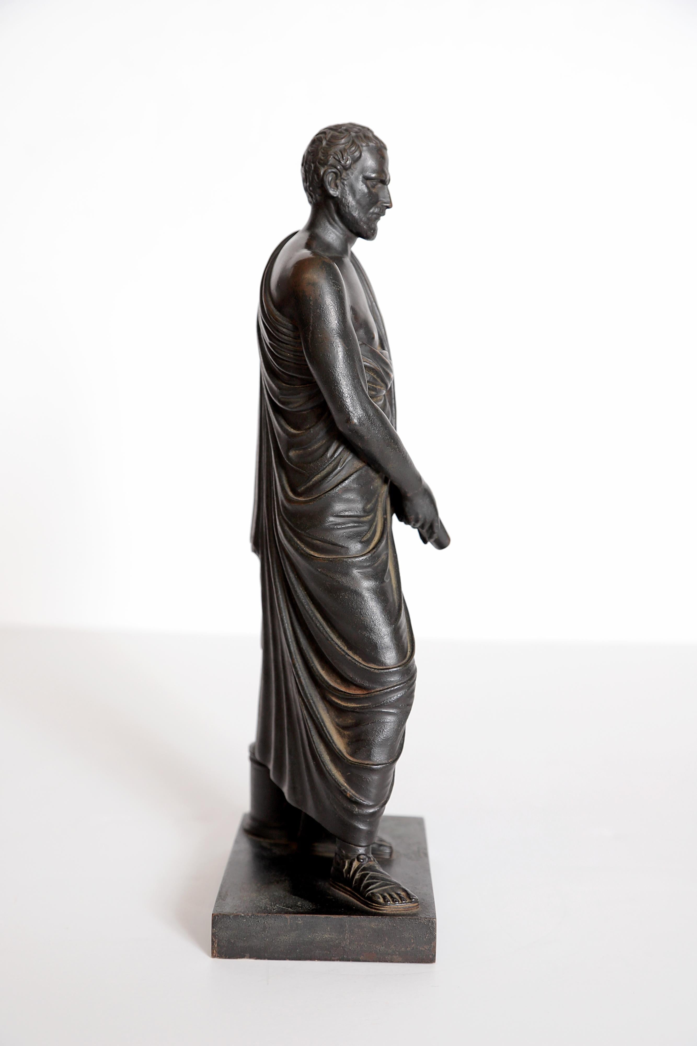 Sculpture en bronze patiné Grand Tour Souviner de Sophocles « Tragédien grec » en vente 4