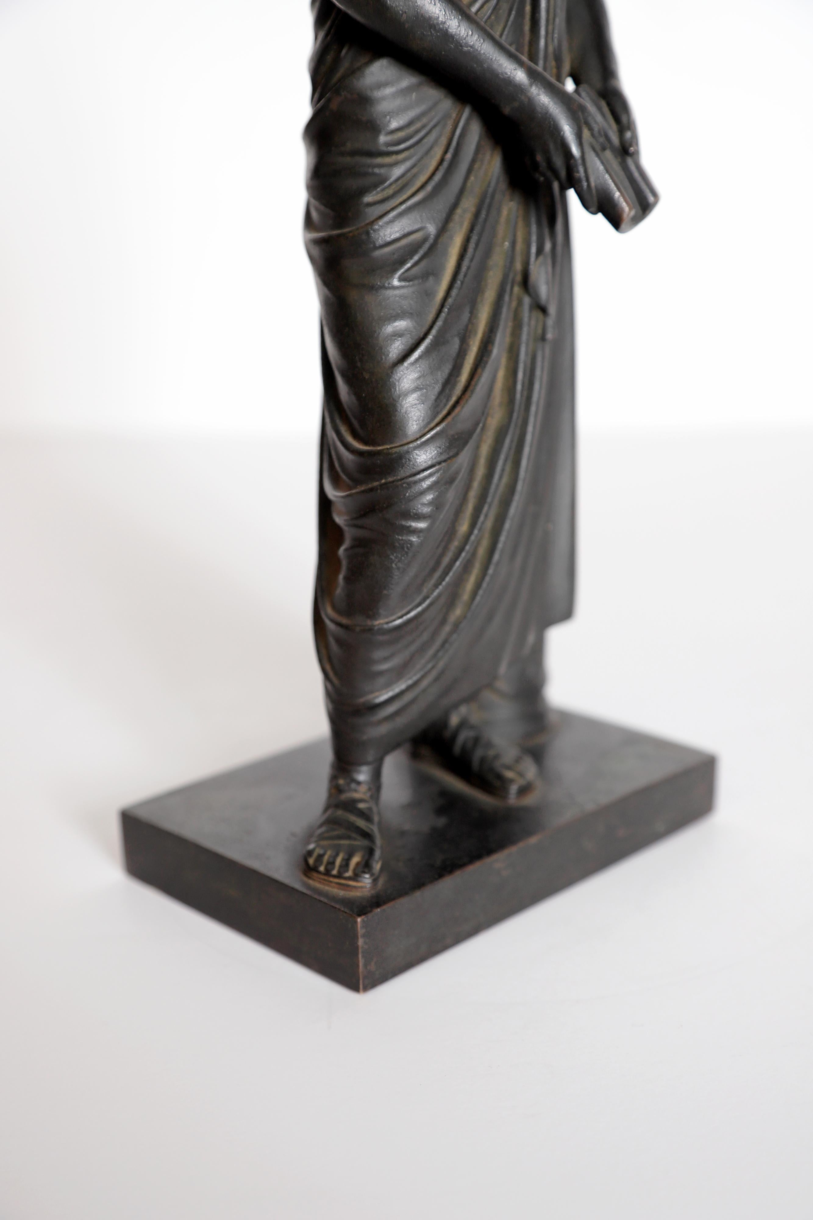 Sculpture en bronze patiné Grand Tour Souviner de Sophocles « Tragédien grec » en vente 8