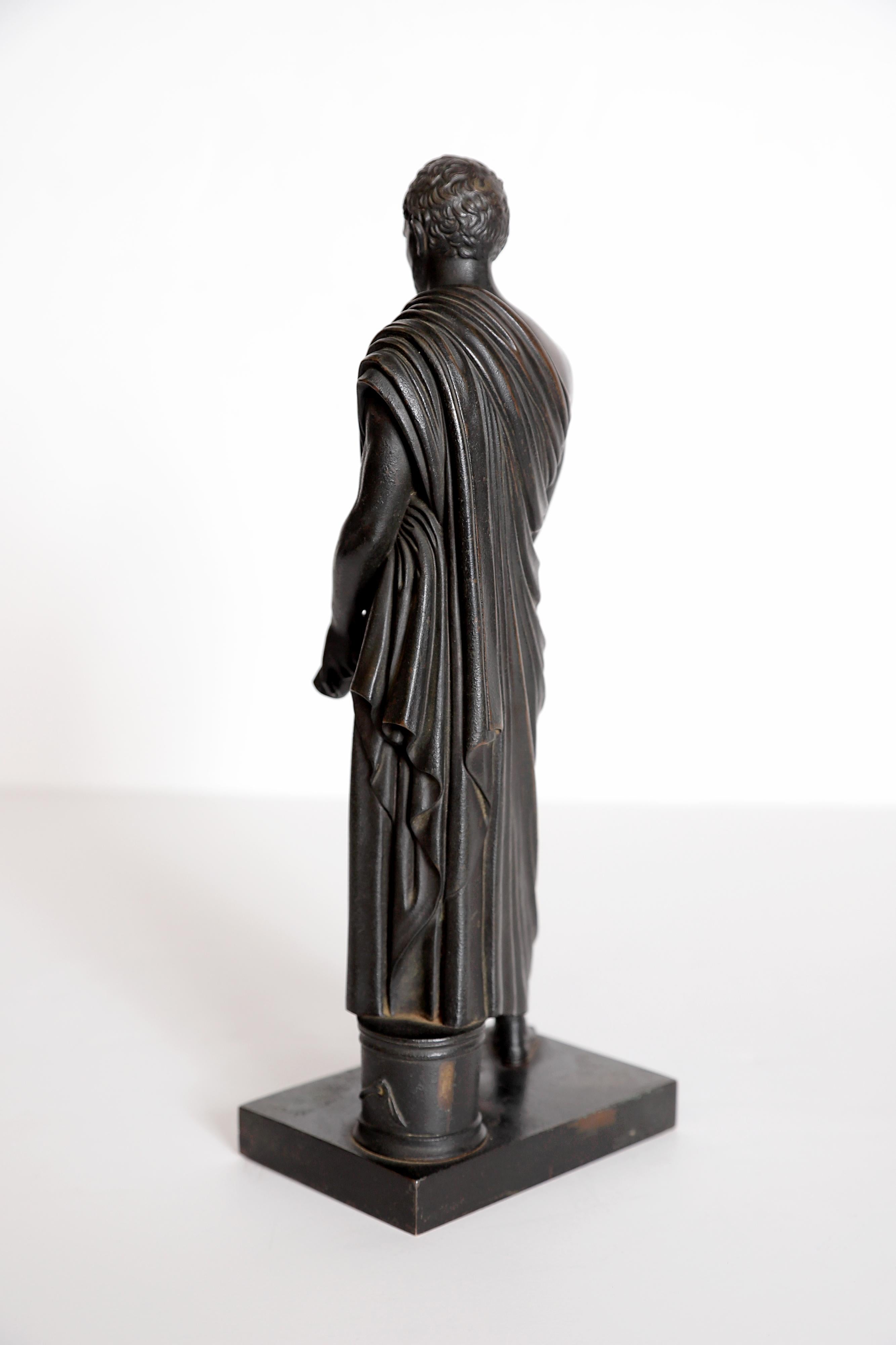Grand Tour Souviner / Patinated Bronze Sculpture of Sophocles 'Greek Tragedian' For Sale 1
