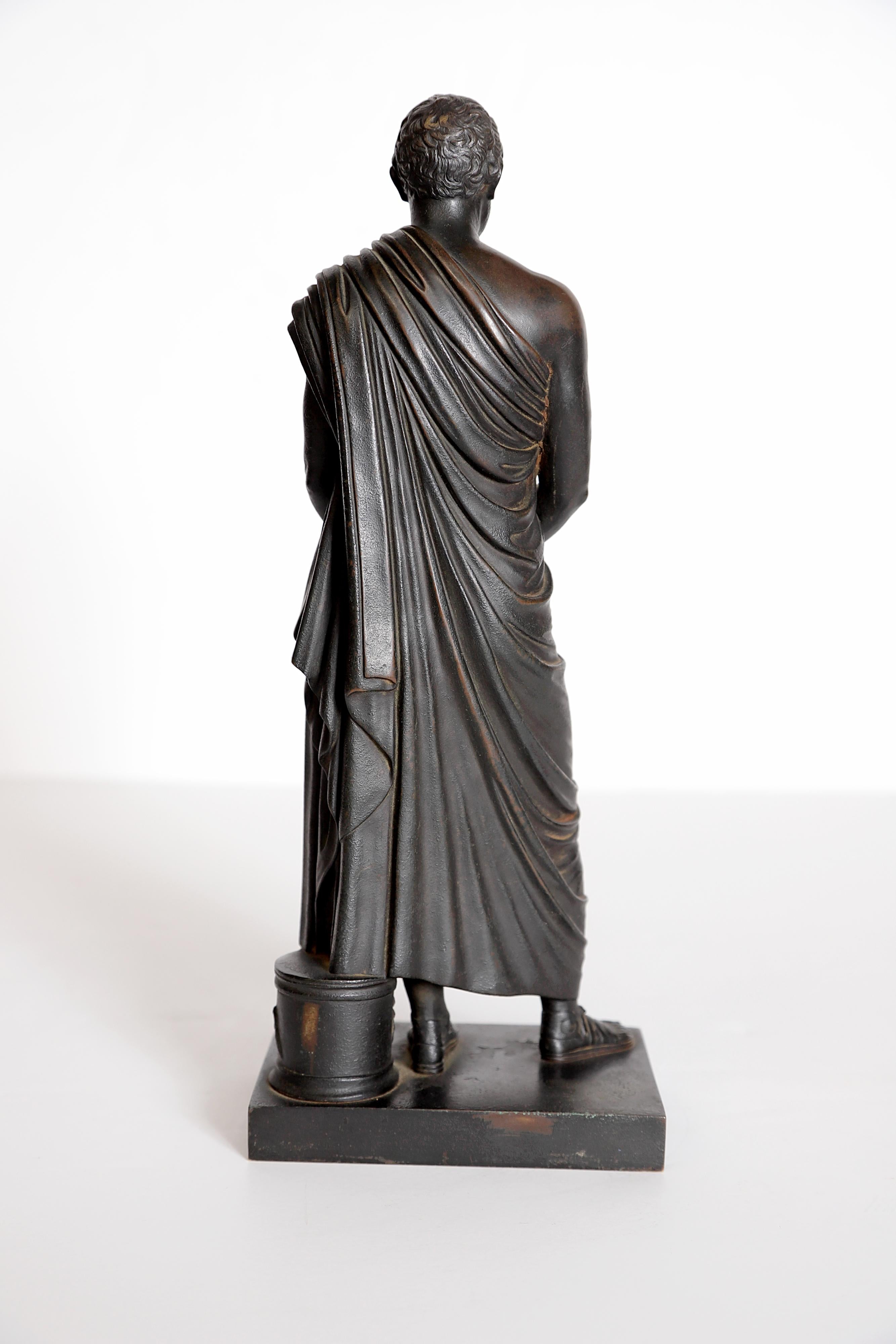 Grand Tour Souviner / Patinated Bronze Sculpture of Sophocles 'Greek Tragedian' For Sale 2