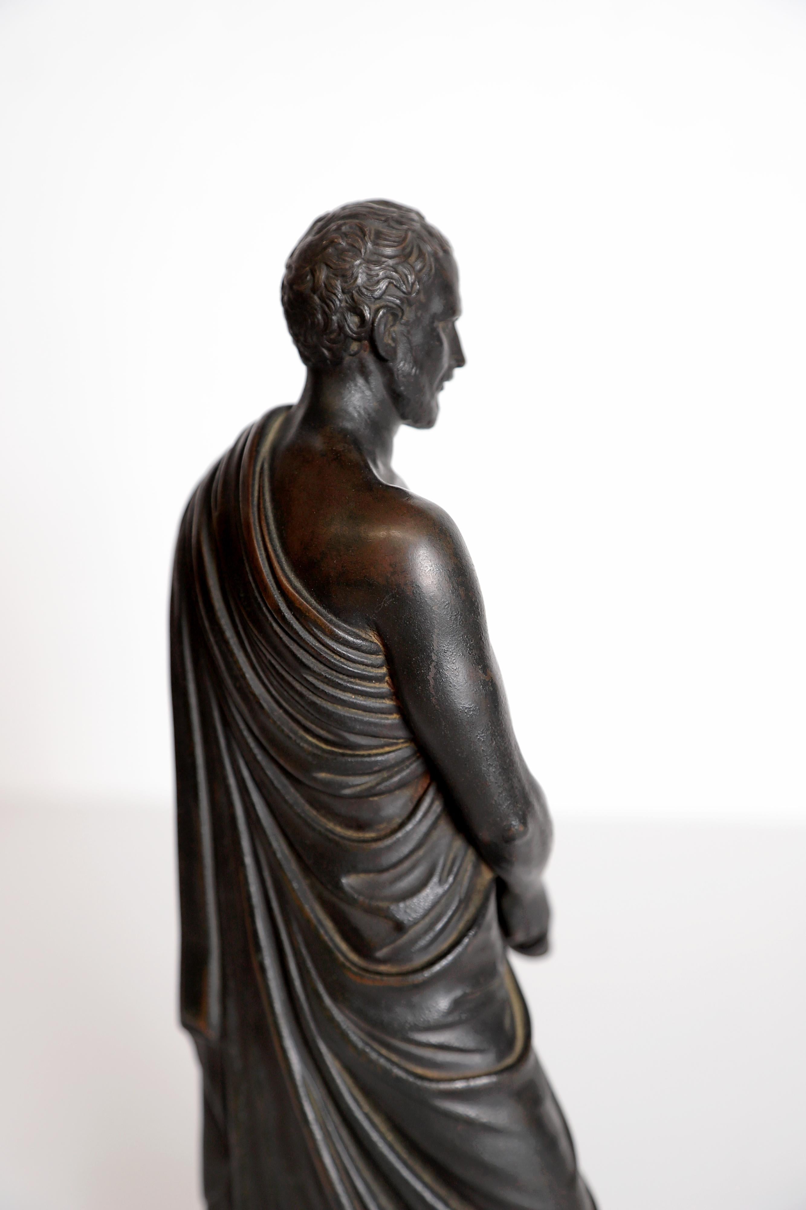 Grand Tour Souviner / Patinated Bronze Sculpture of Sophocles 'Greek Tragedian' For Sale 3