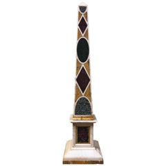 Grand Tour Specimen Marble and Porphyry Obelisk, 19th Century