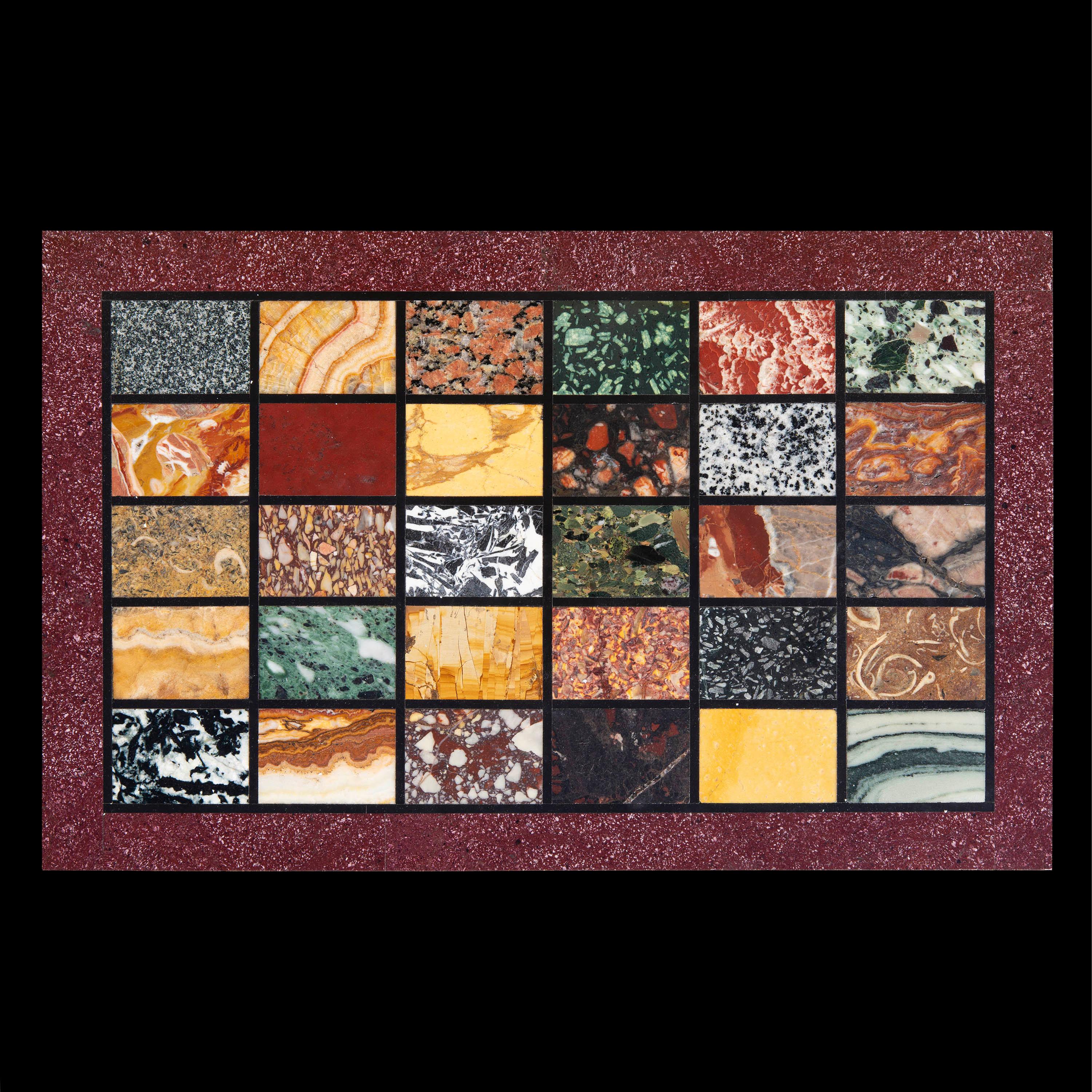 Grand Tour Specimen Marble and Porphyry Panel or Pietra Dura Picture 3