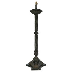 Grand Tour Style Bronze and Marble Column Floor Lamp, after the Roman Model