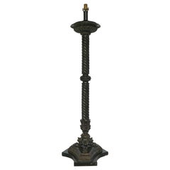 Säulenstehlampe aus Bronze und Marmor im Grand-Tour-Stil, nach dem römischen Modell