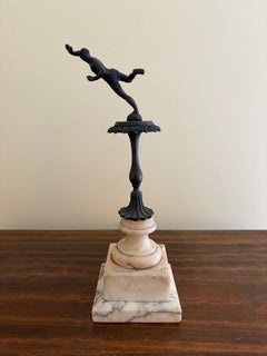 Grand Tour Style Bronze Figural Sculpture on Marble Pedestal, Neoclassical Dance