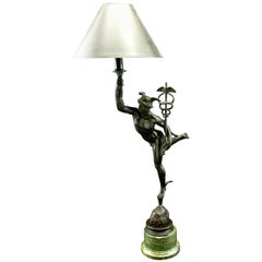 Antique Fine Grand Tour Style Bronze of Mercury Mounted as a Table Lamp, Circa 1900