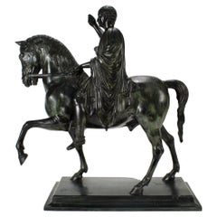 Grand Tour Style Bronze Sculpture of Caesar or Marcus Aurelius on Horseback