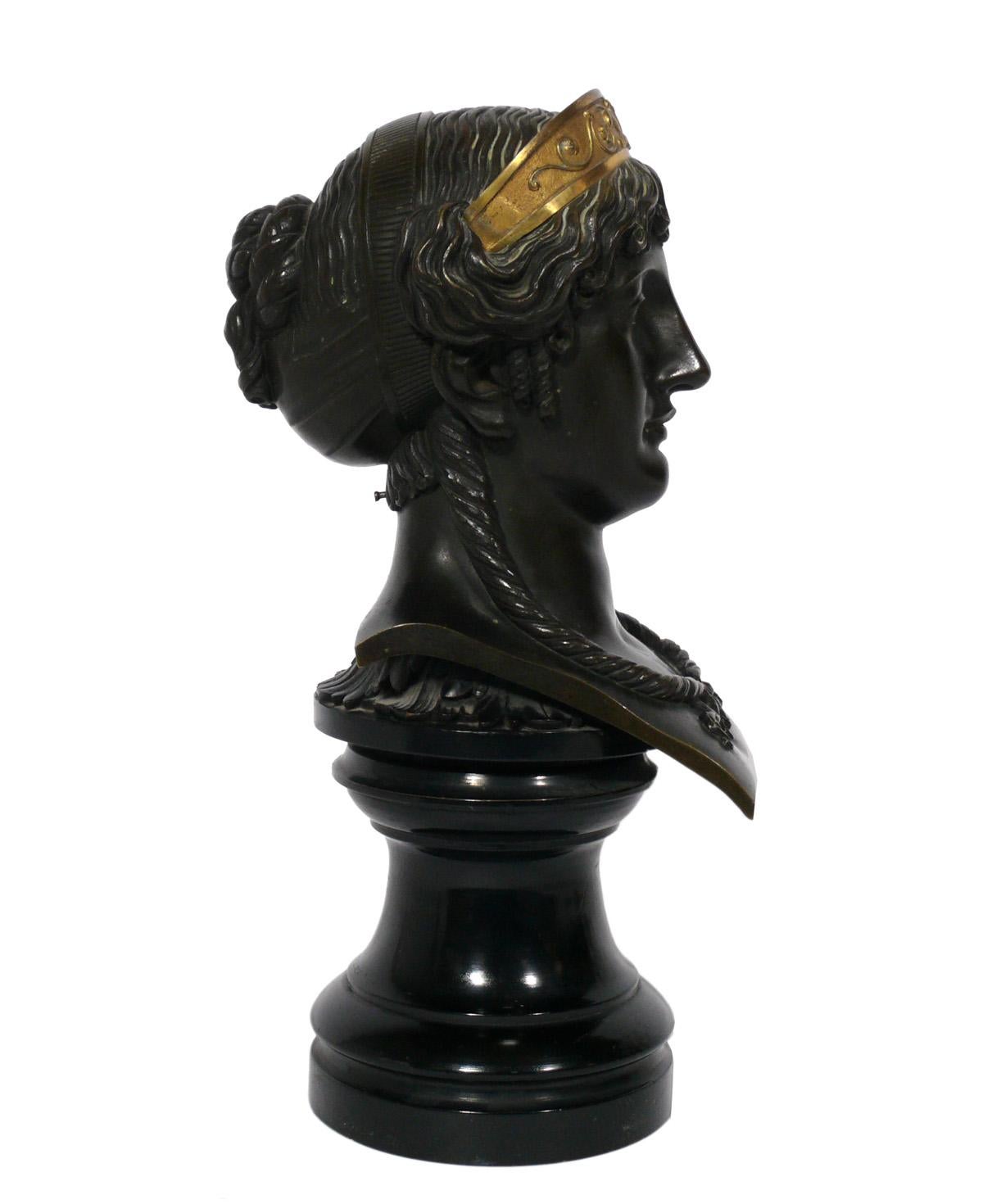 Grand Tour Style Female Bronze Bust In Good Condition In Atlanta, GA