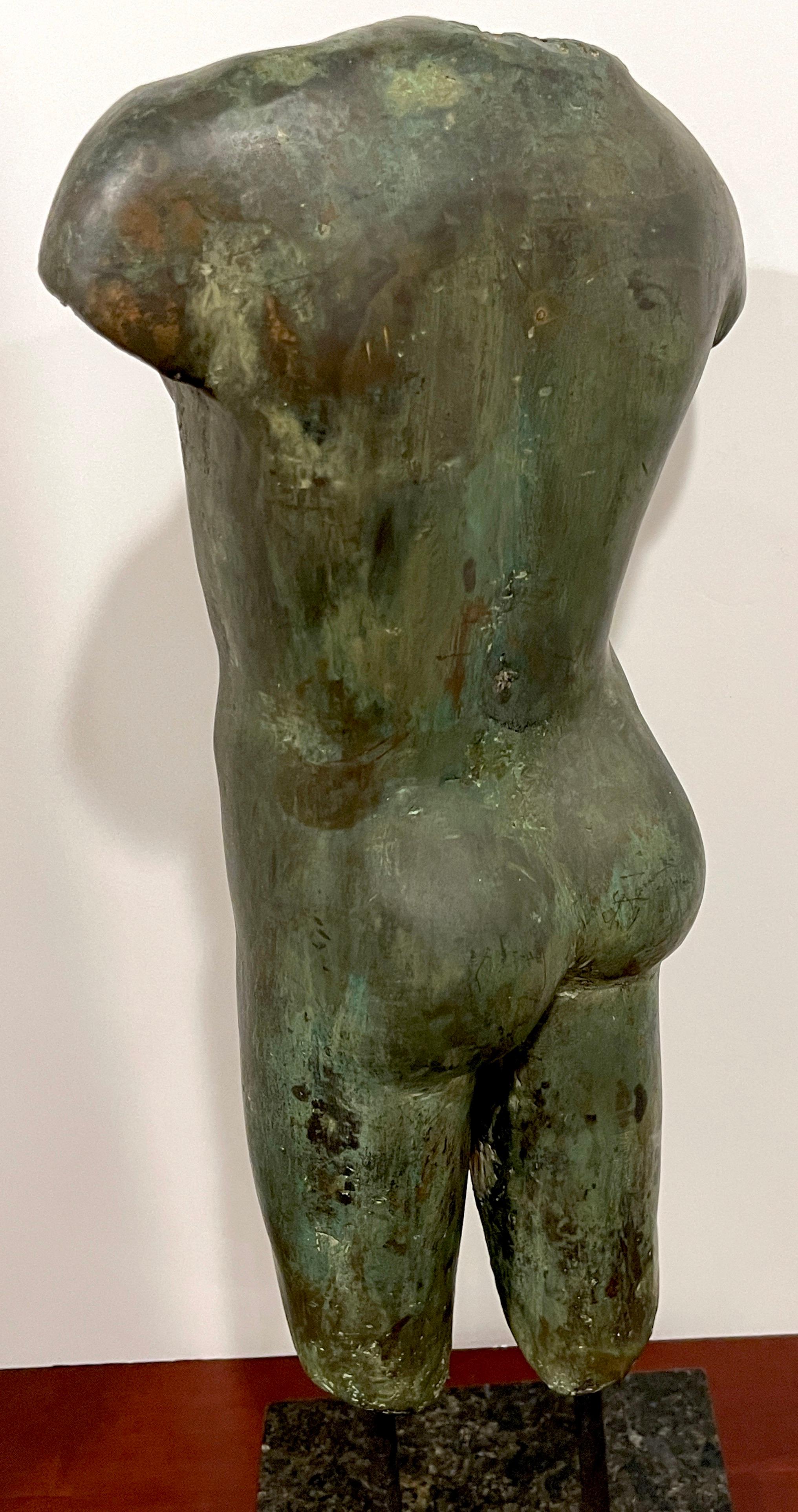 Grand Tour Style Greco-Roman Bronze Male Nude Torso Fragment, Museum Mounted  5