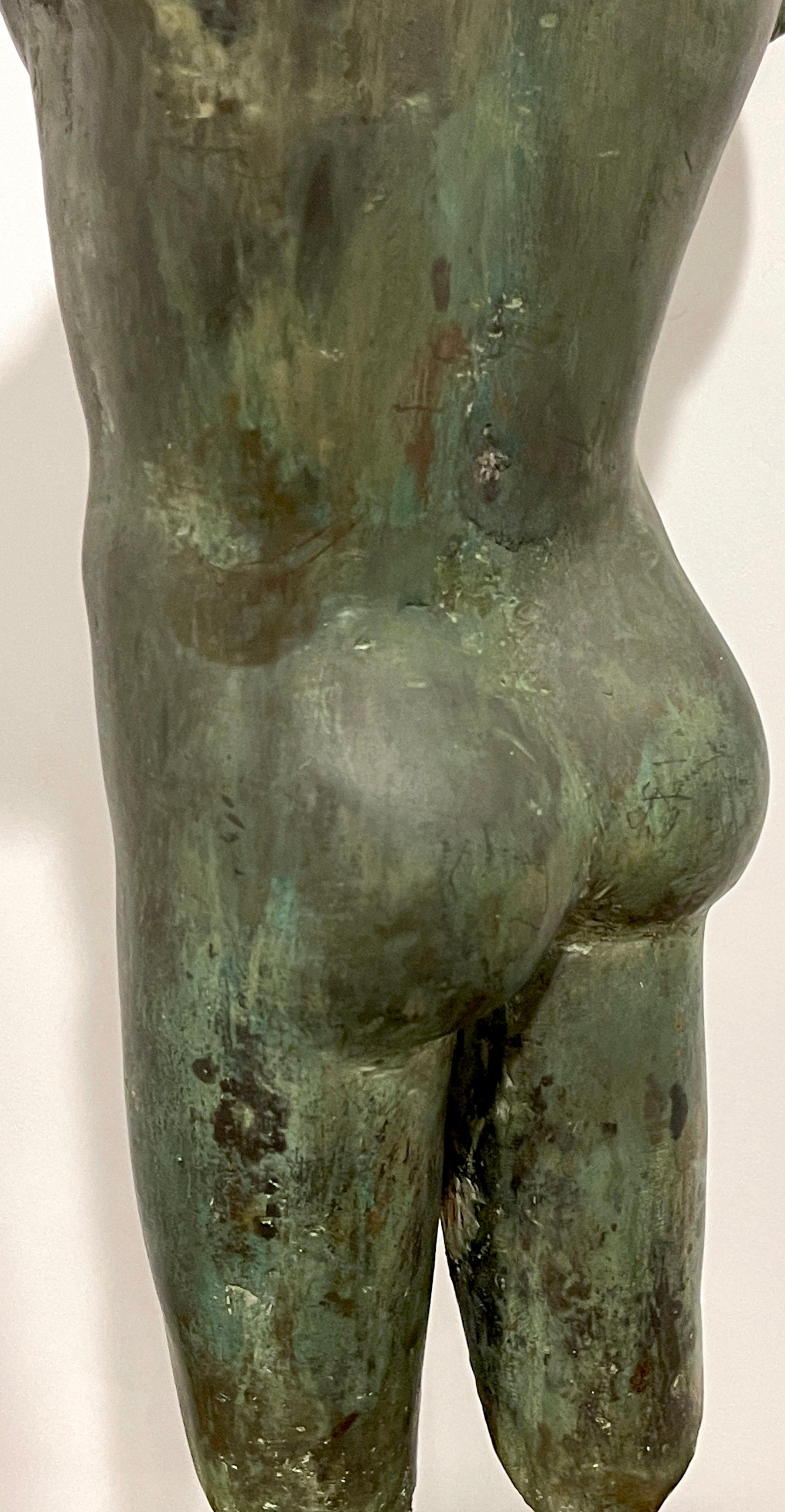 Grand Tour Style Greco-Roman Bronze Male Nude Torso Fragment, Museum Mounted  6