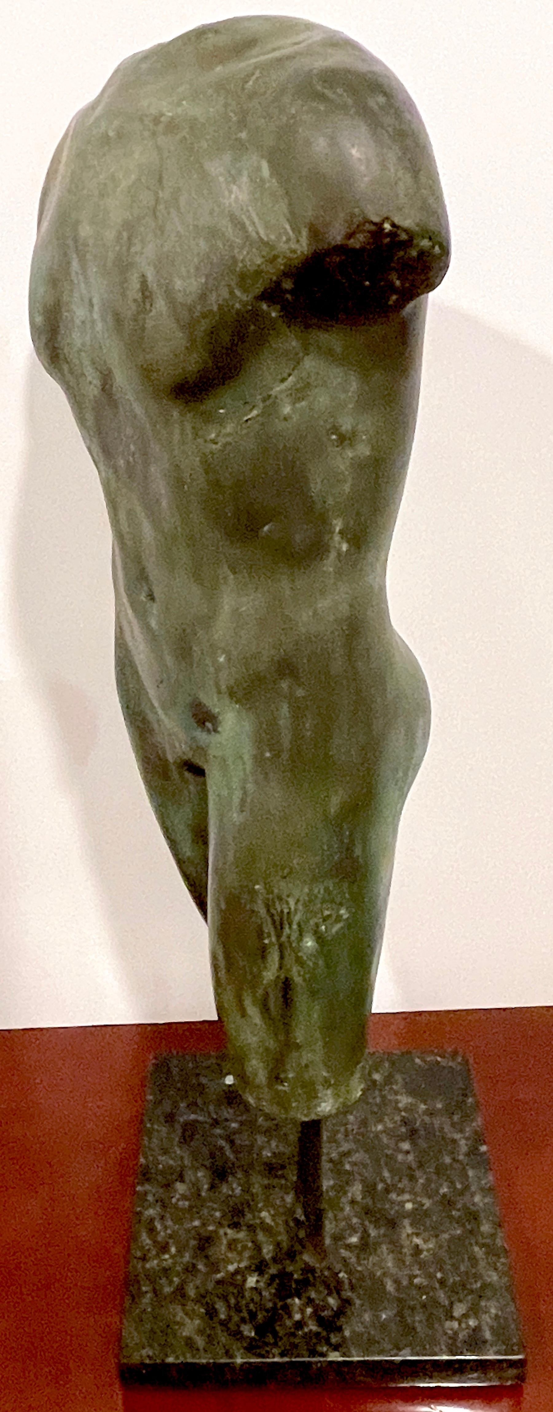 Grand Tour Style Greco-Roman Bronze Male Nude Torso Fragment, Museum Mounted  9