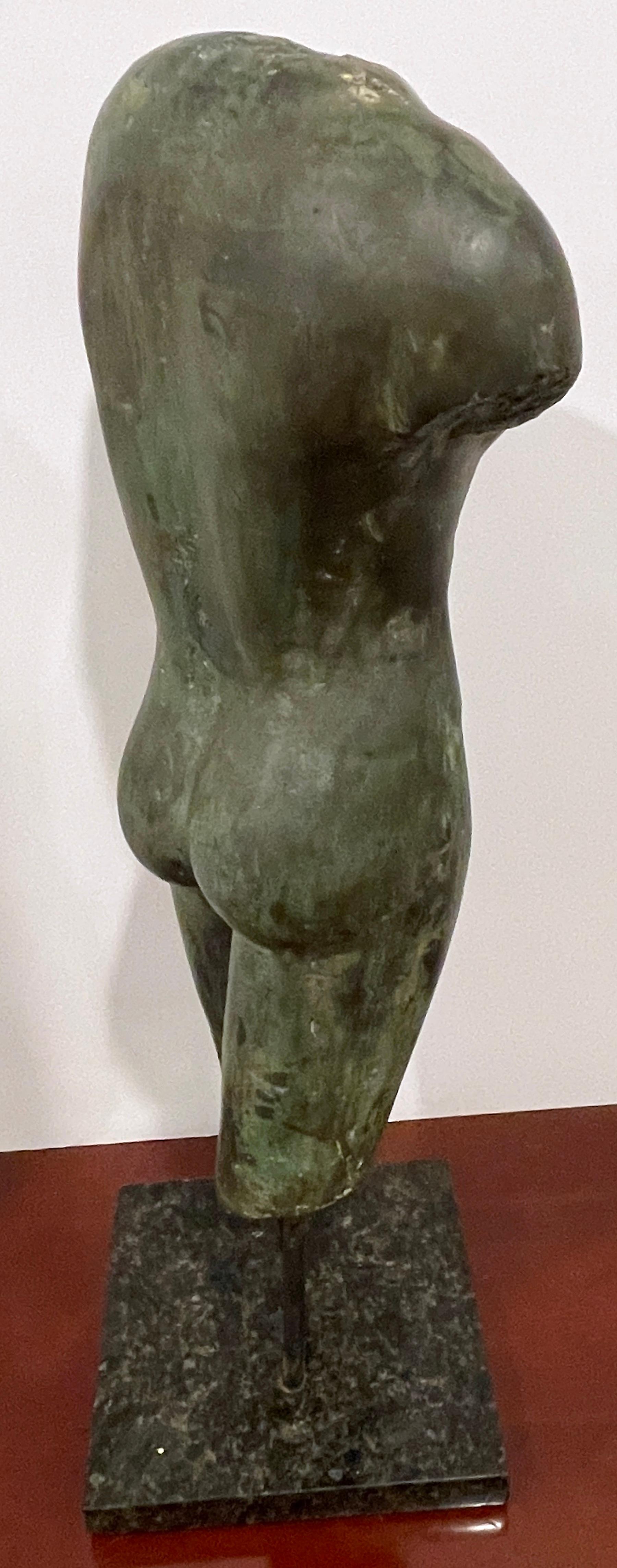 Grand Tour Style Greco-Roman Bronze Male Nude Torso Fragment, Museum Mounted  2