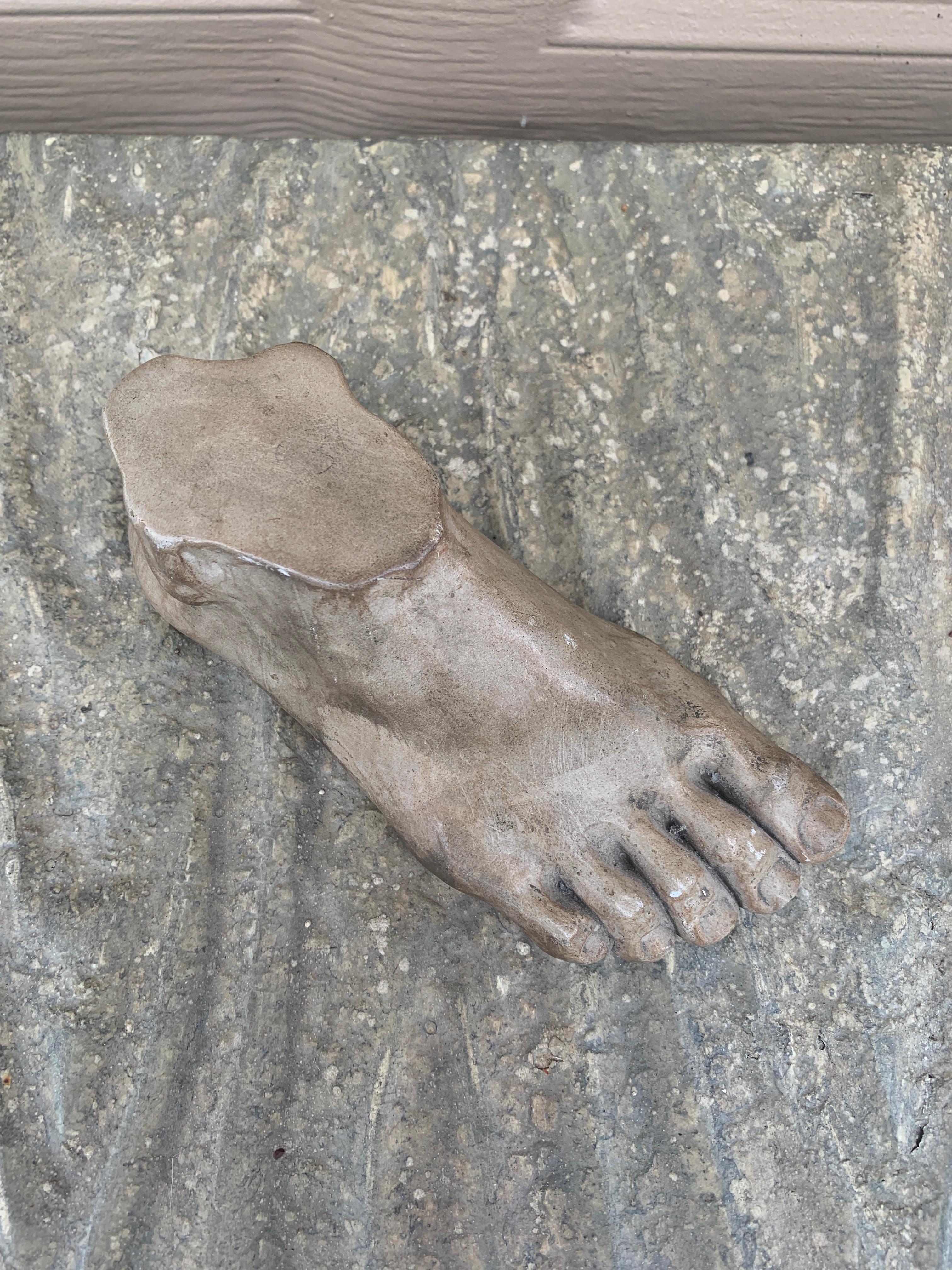 American Grand Tour Style Greek or Roman Plaster Foot Sculpture For Sale