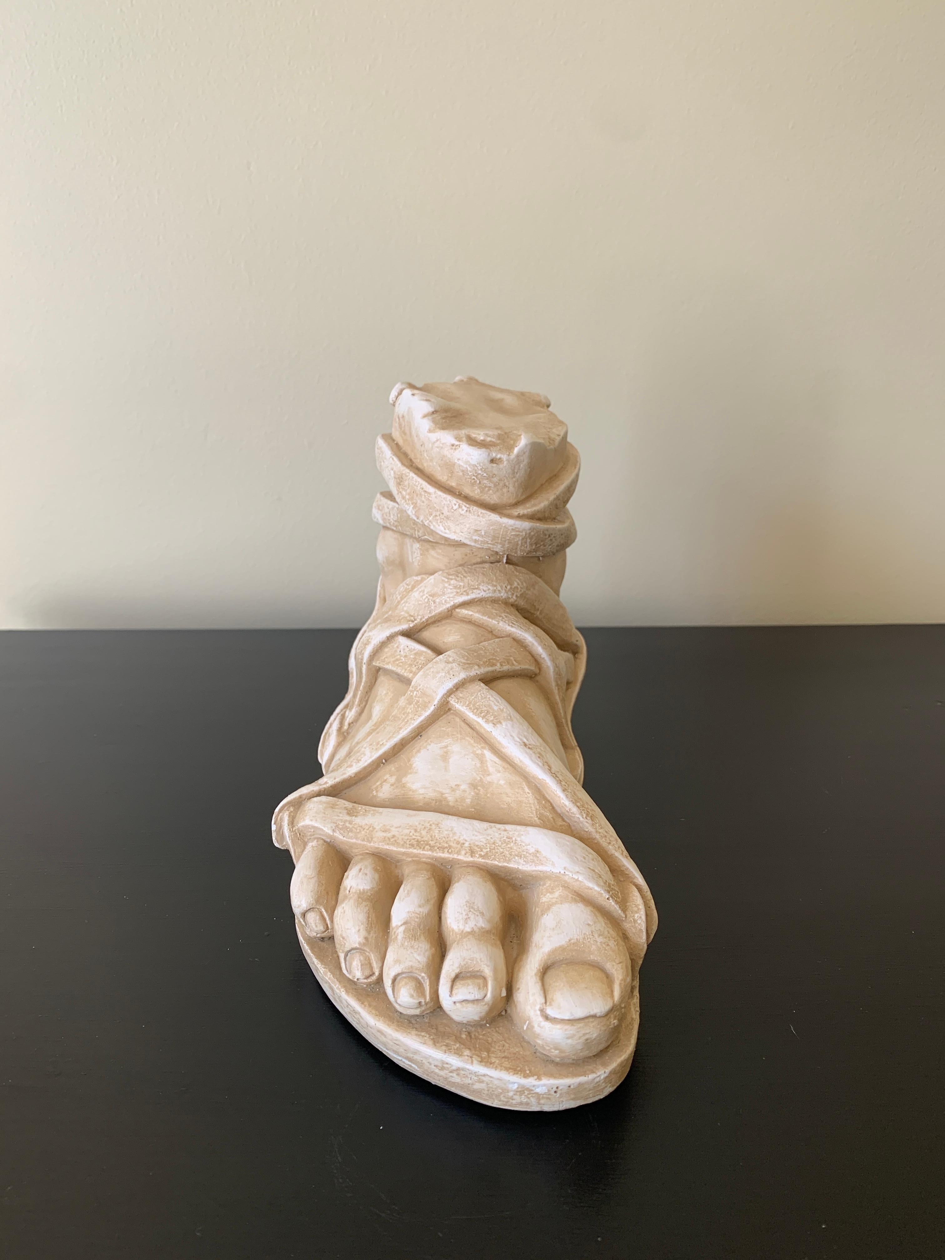 Grand Tour Style Greek or Roman Plaster Foot Sculpture In Good Condition For Sale In Elkhart, IN