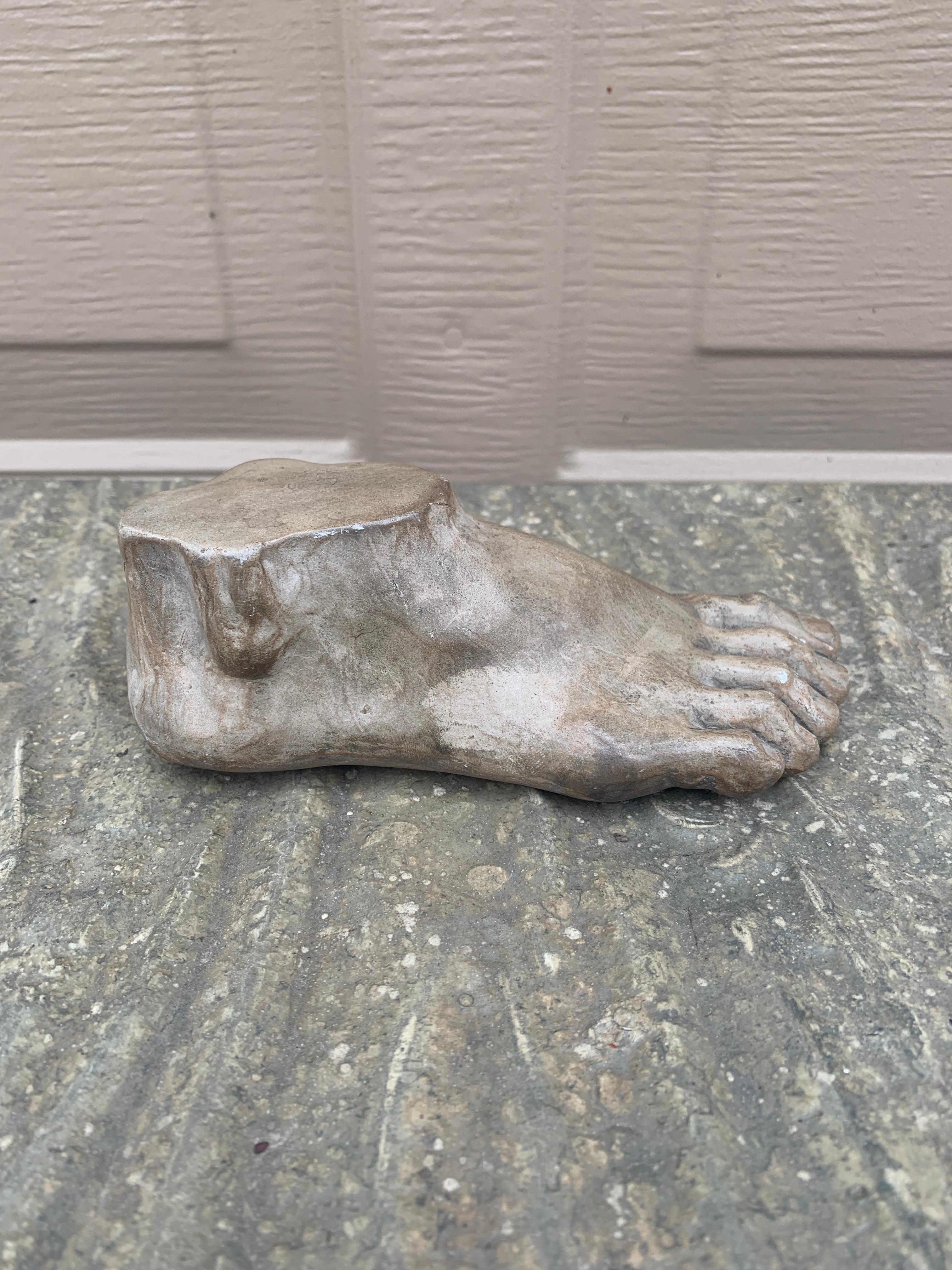 Grand Tour Style Greek or Roman Plaster Foot Sculpture In Good Condition For Sale In Elkhart, IN