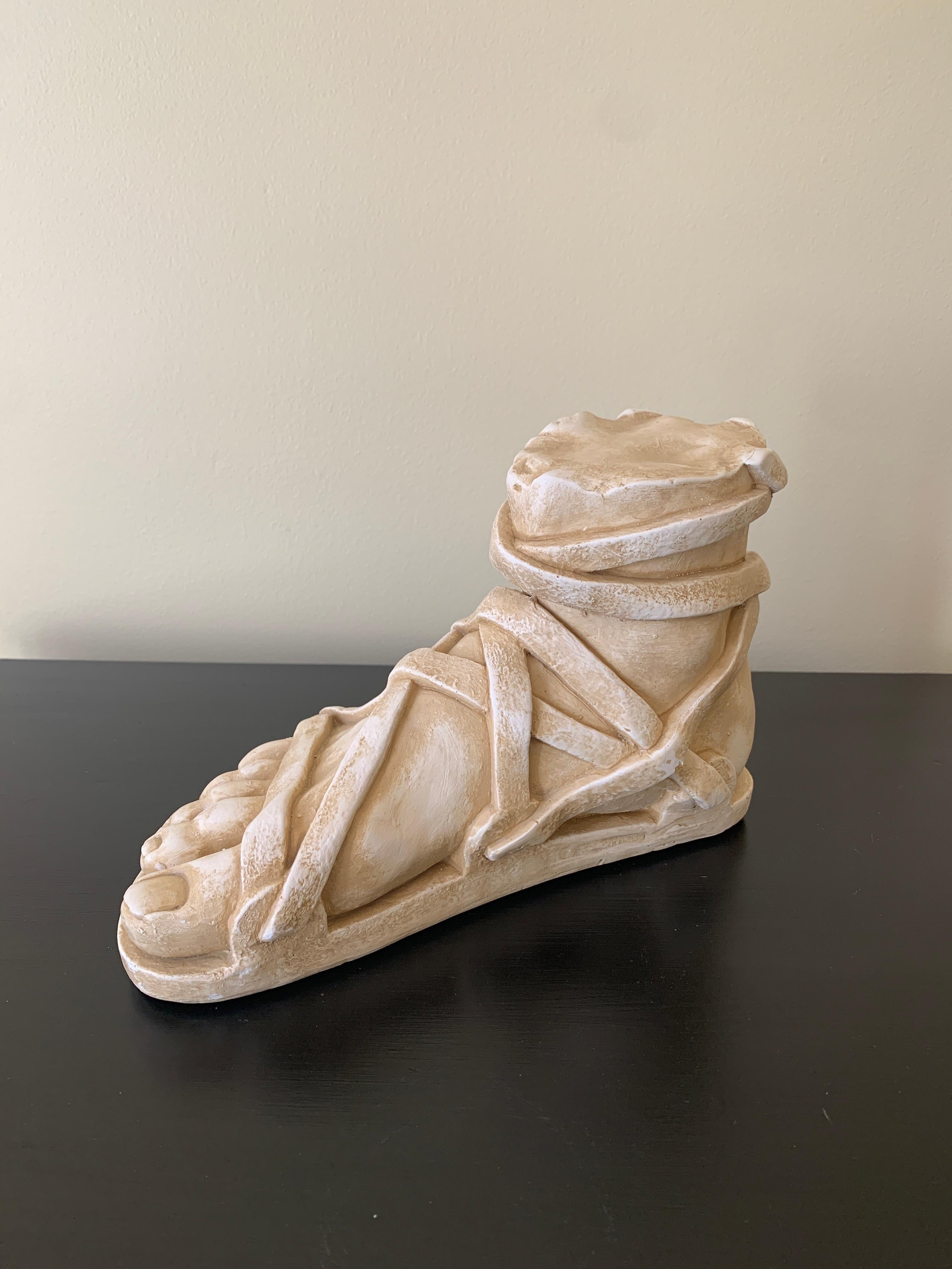 20th Century Grand Tour Style Greek or Roman Plaster Foot Sculpture For Sale