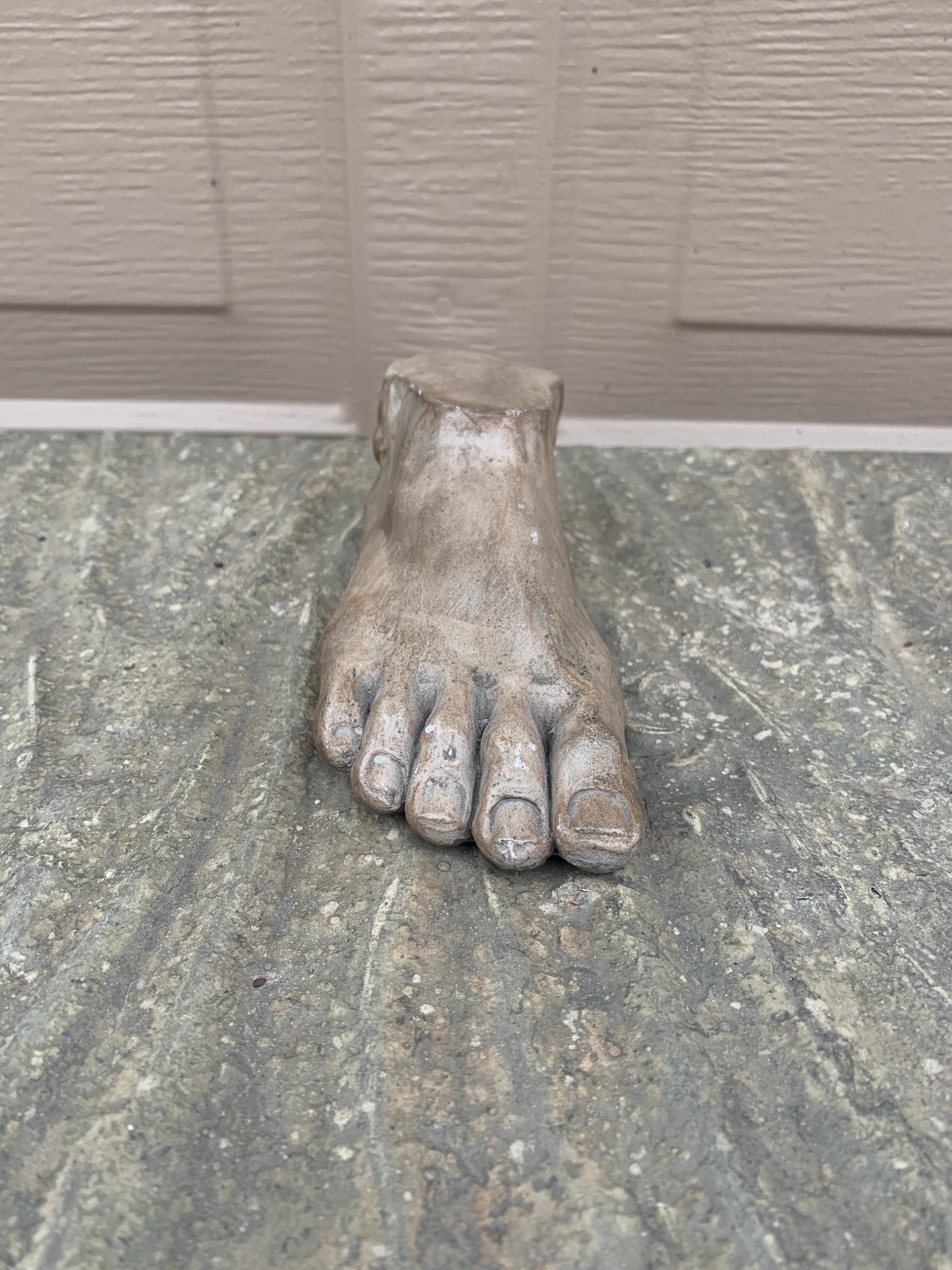 Grand Tour Style Greek or Roman Plaster Foot Sculpture For Sale 2