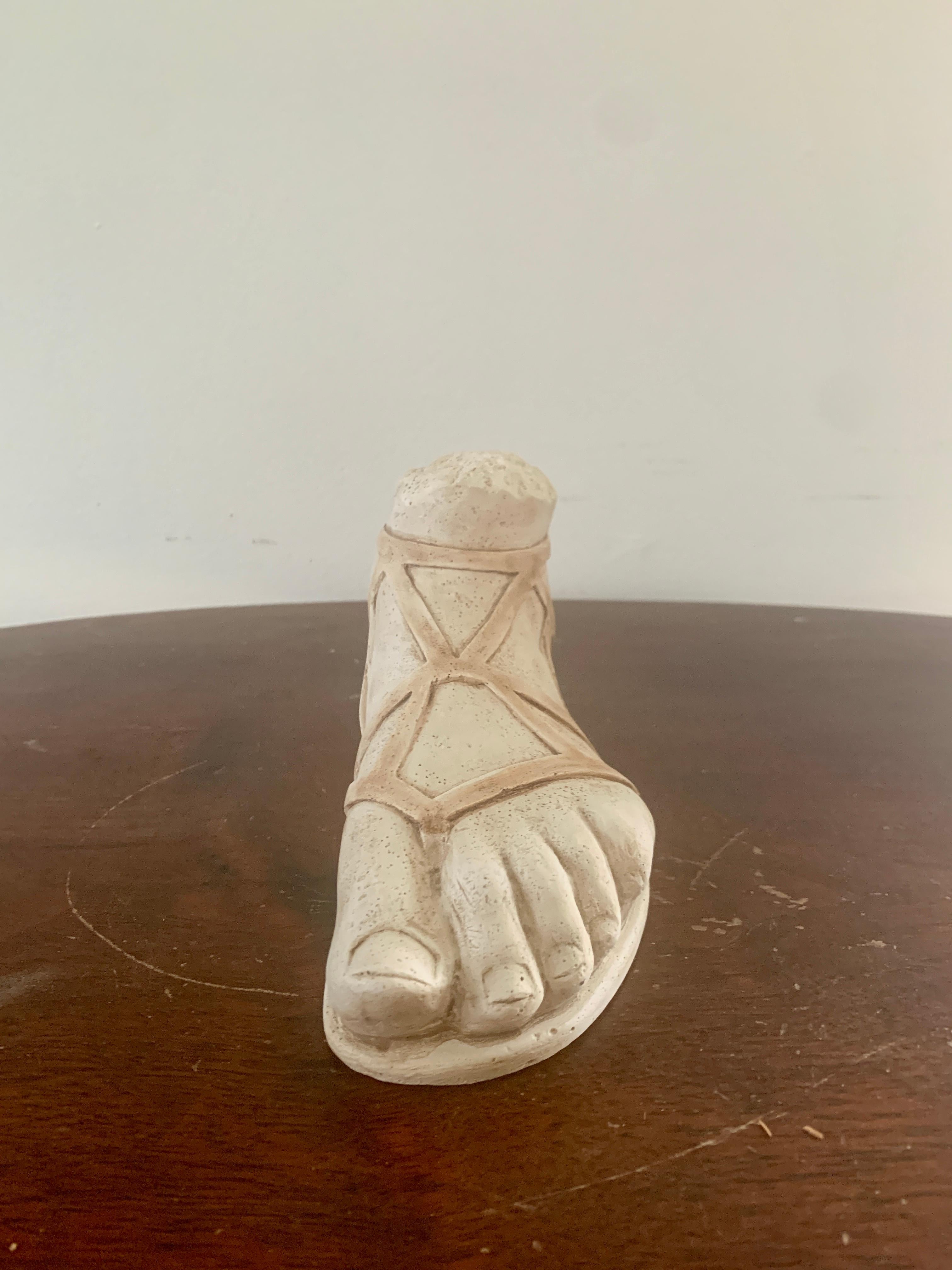 Grand Tour Style Greek Plaster Foot Sculpture In Good Condition For Sale In Elkhart, IN