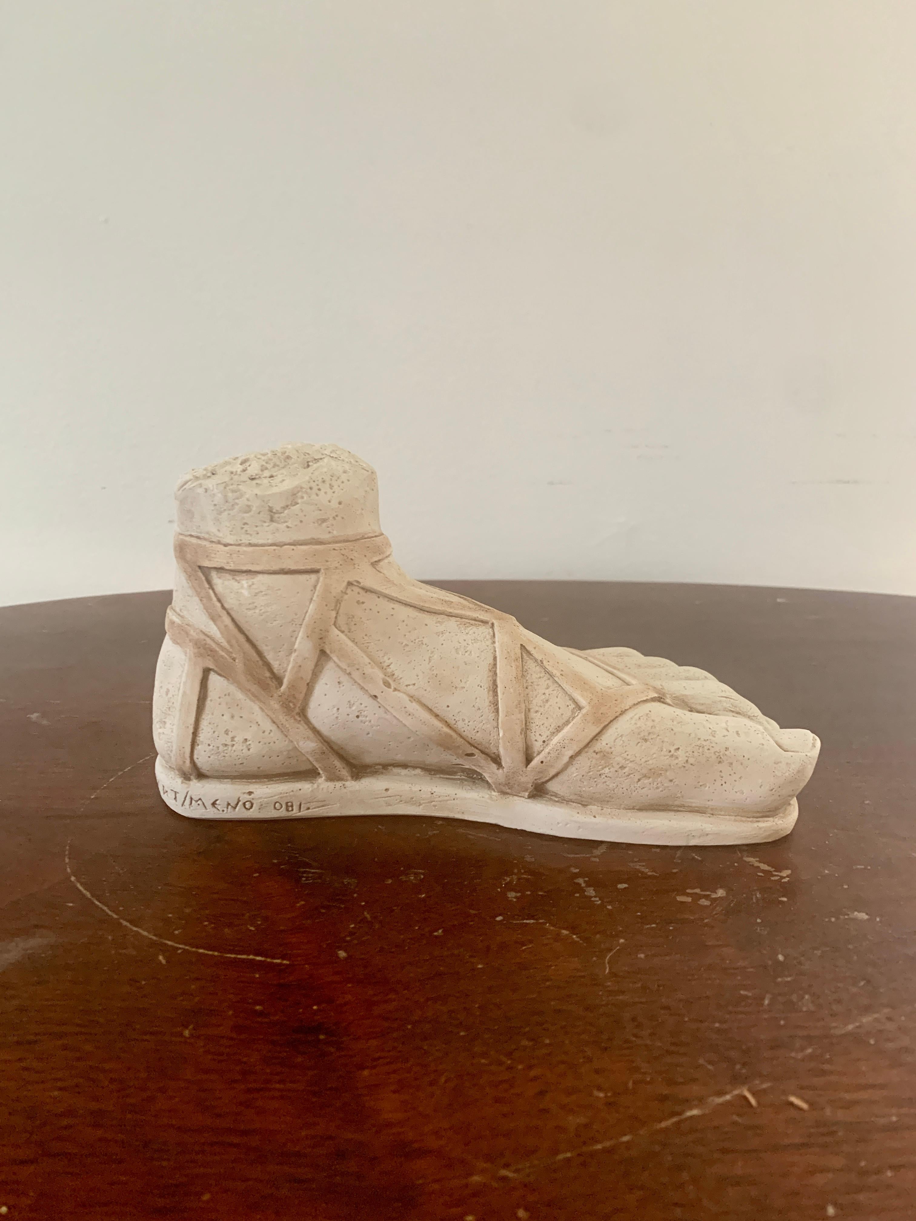 Grand Tour Style Greek Plaster Foot Sculpture In Good Condition For Sale In Elkhart, IN