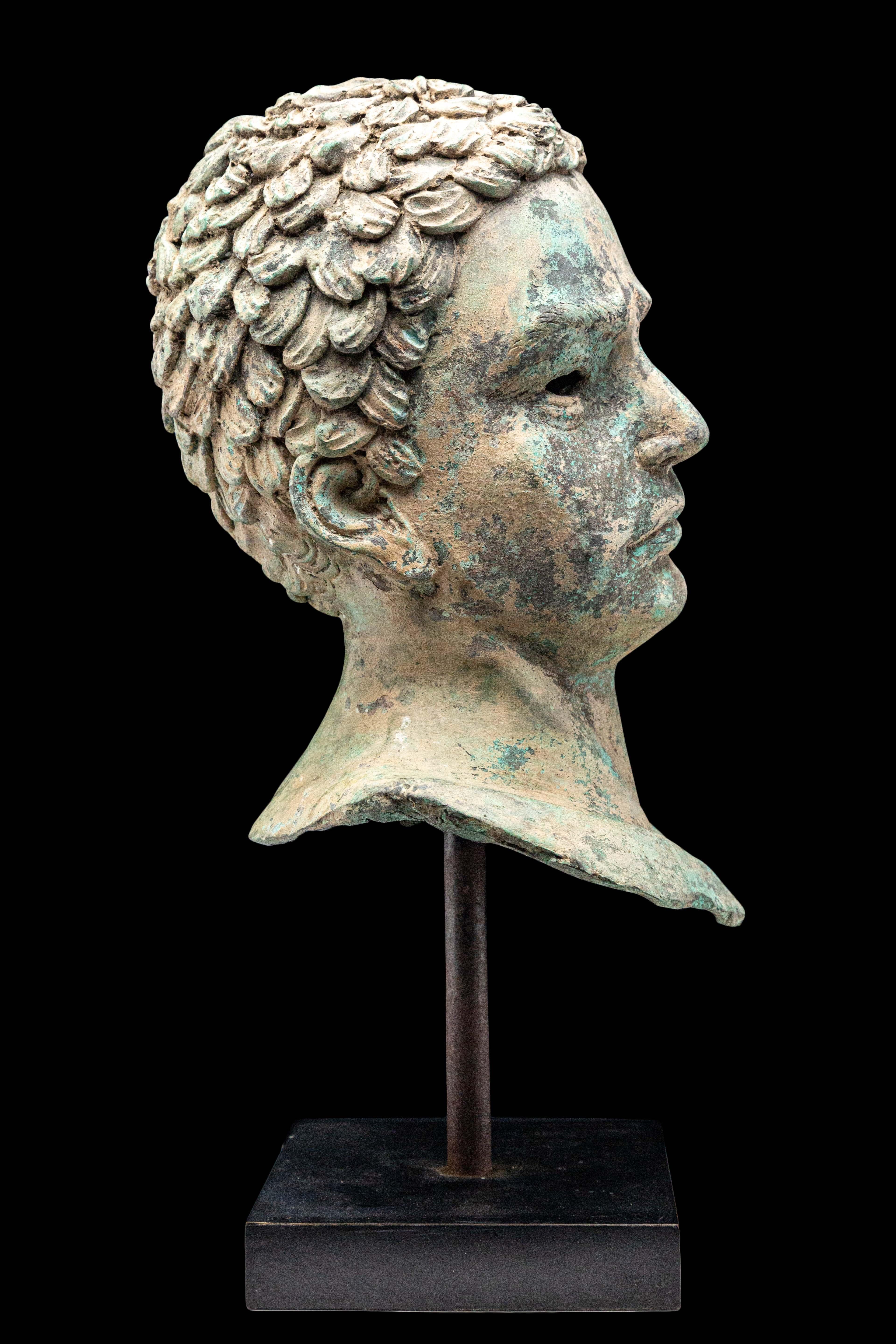Grand Tour Style Neoclassical Bronze Bust In Excellent Condition In New York, NY