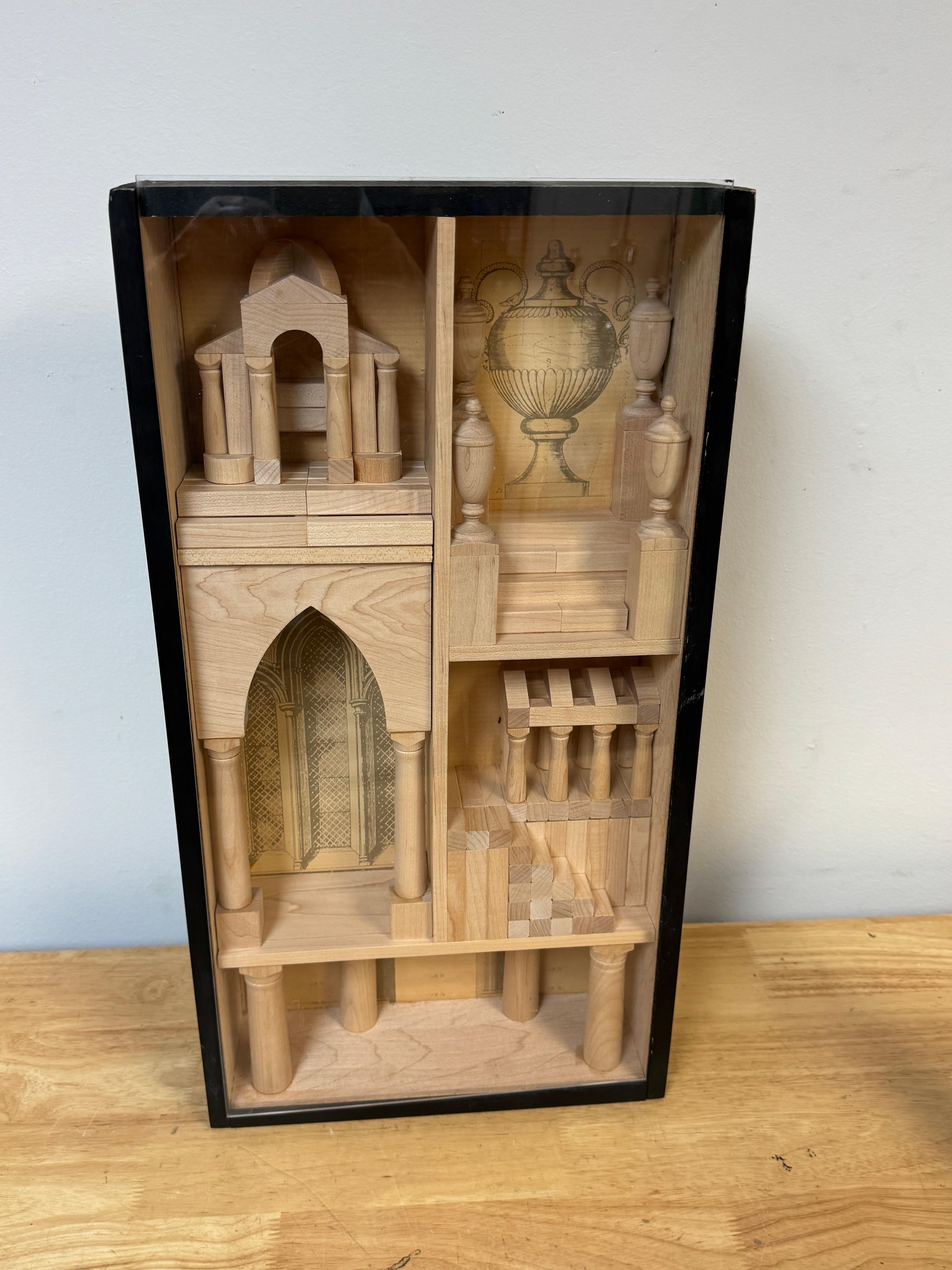 Grand Tour Style Shadow Box, depicting,  6 Architectural  example vignettes For Sale 4
