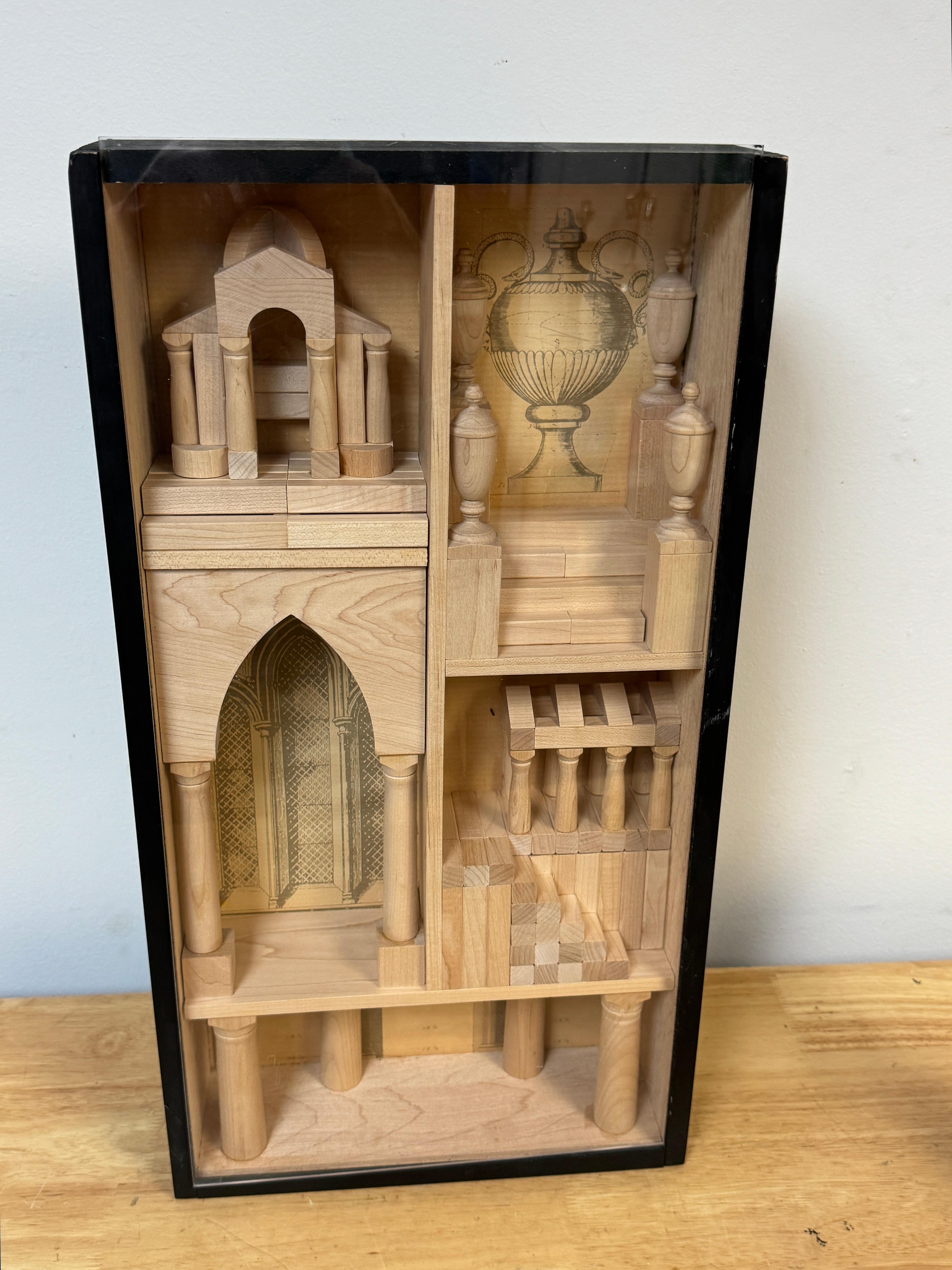 Grand Tour Style Shadow Box, depicting,  6 Architectural  example vignettes For Sale 5