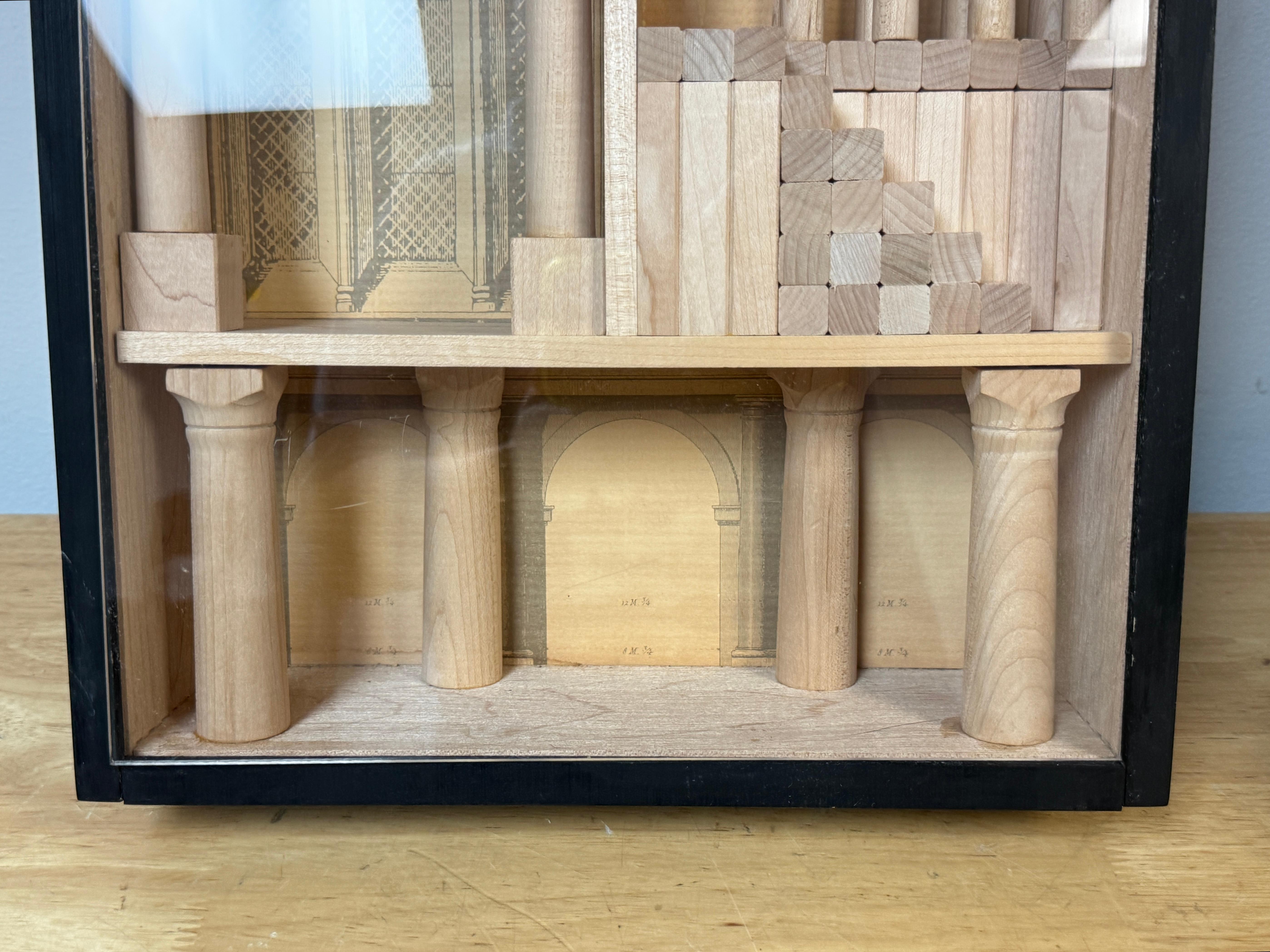 Grand Tour Style Shadow Box, depicting,  6 Architectural  example vignettes For Sale 7