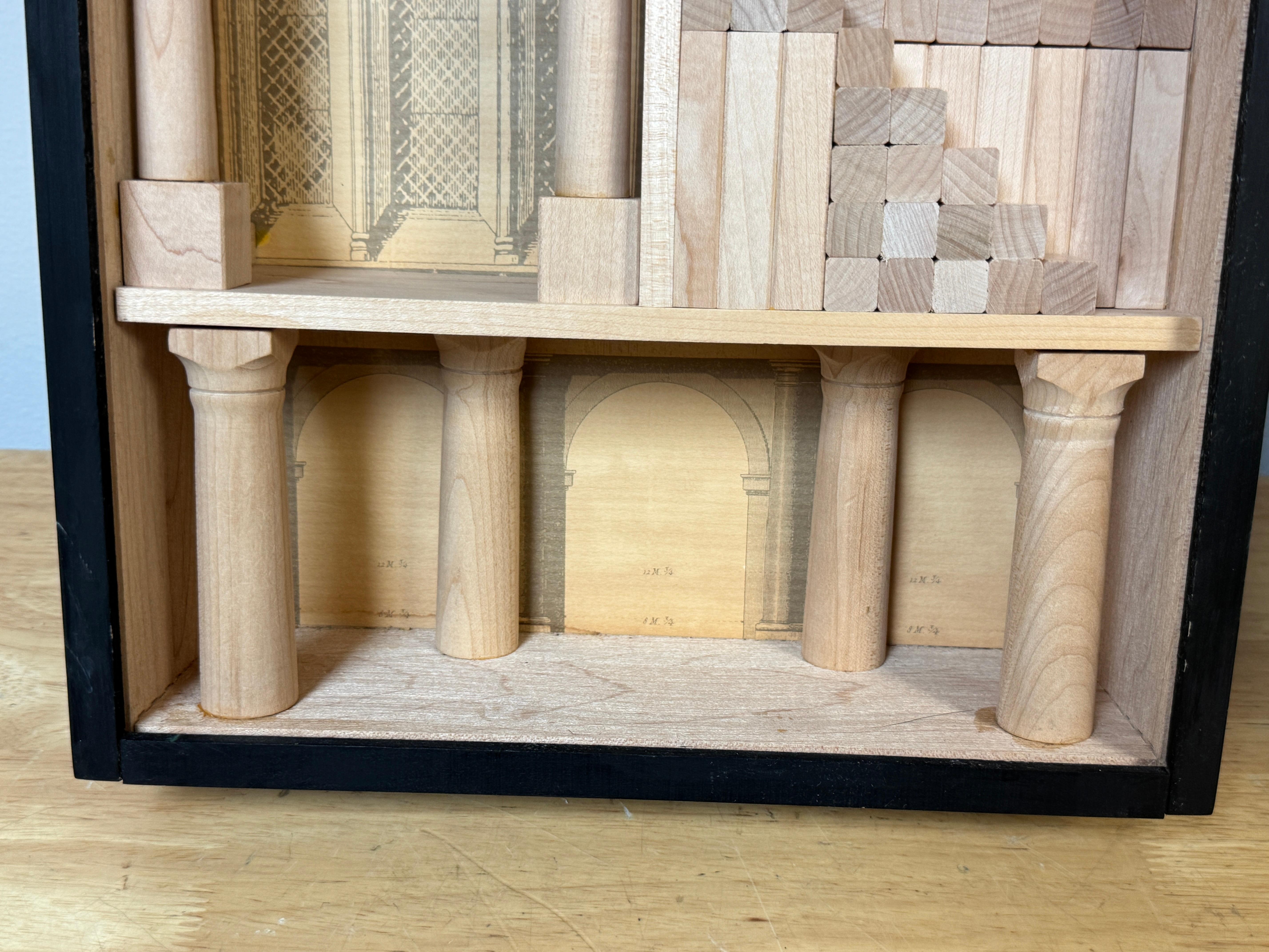 Grand Tour Style Shadow Box, depicting,  6 Architectural  example vignettes For Sale 8