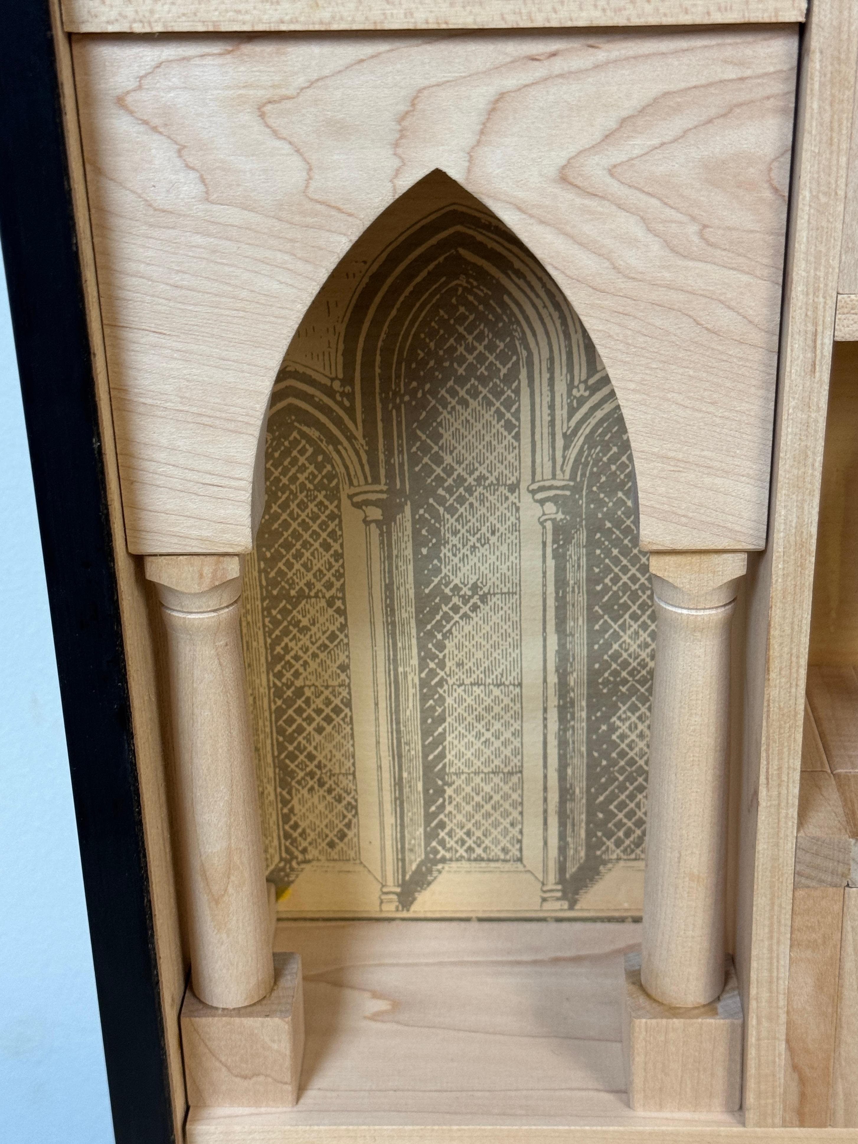 Blackened Grand Tour Style Shadow Box, depicting,  6 Architectural  example vignettes For Sale