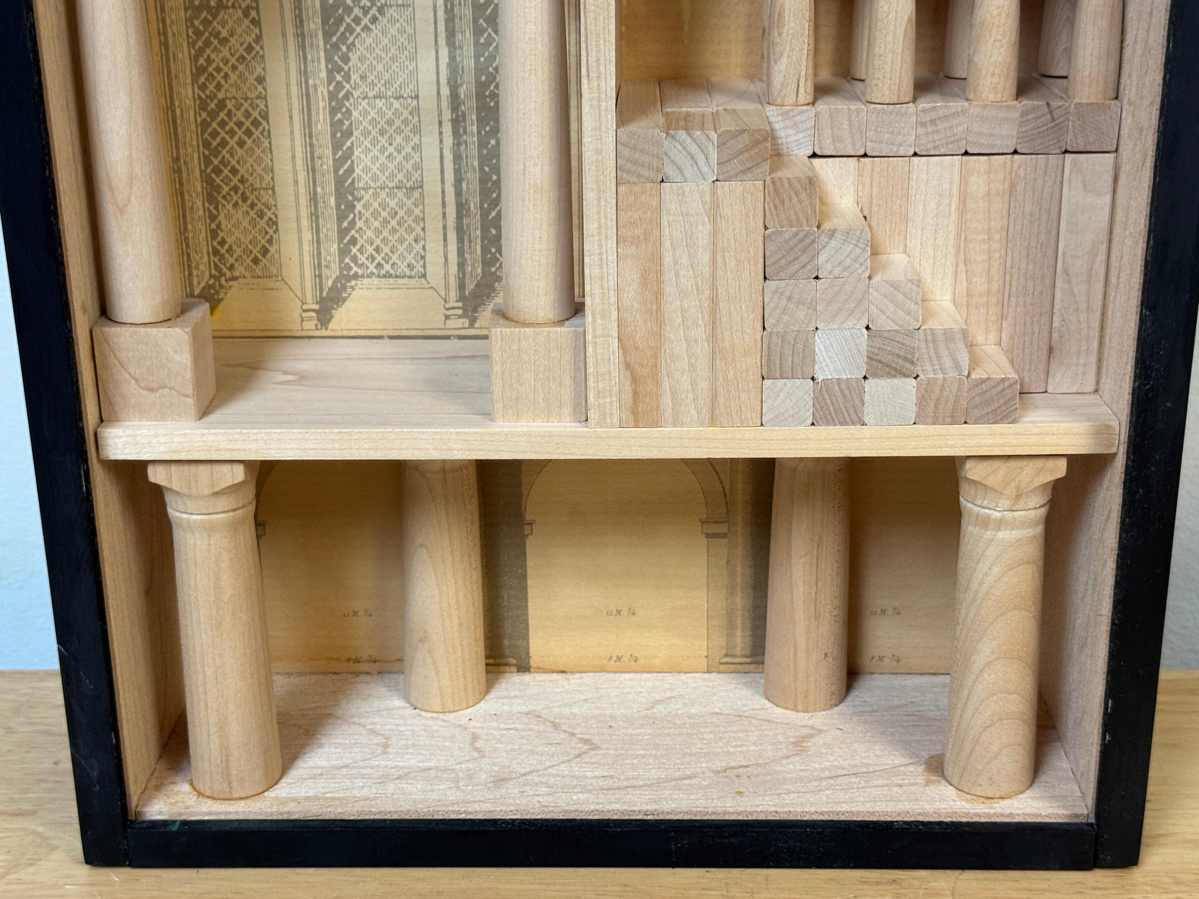 20th Century Grand Tour Style Shadow Box, depicting,  6 Architectural  example vignettes For Sale