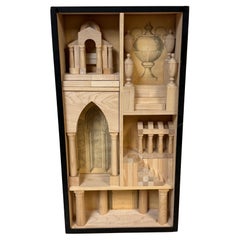 Grand Tour Style Shadow Box, depicting,  6 Architectural  example vignettes