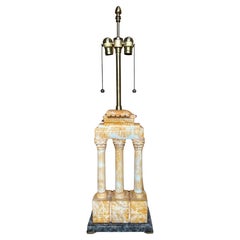 Vintage Grand Tour Style Sienna Marble Model Temple of Castor & Pollux, Now as a Lamp