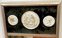 Grand Tour Style Silver Leaf Intaglio Trumeau Mirror