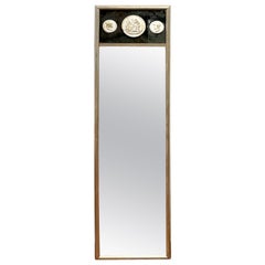 Espejo Trumeau Intaglio Hoja de Plata Estilo Grand Tour