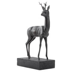 Vintage Grand Tour Style Stag Patinated Bronze Sculpture
