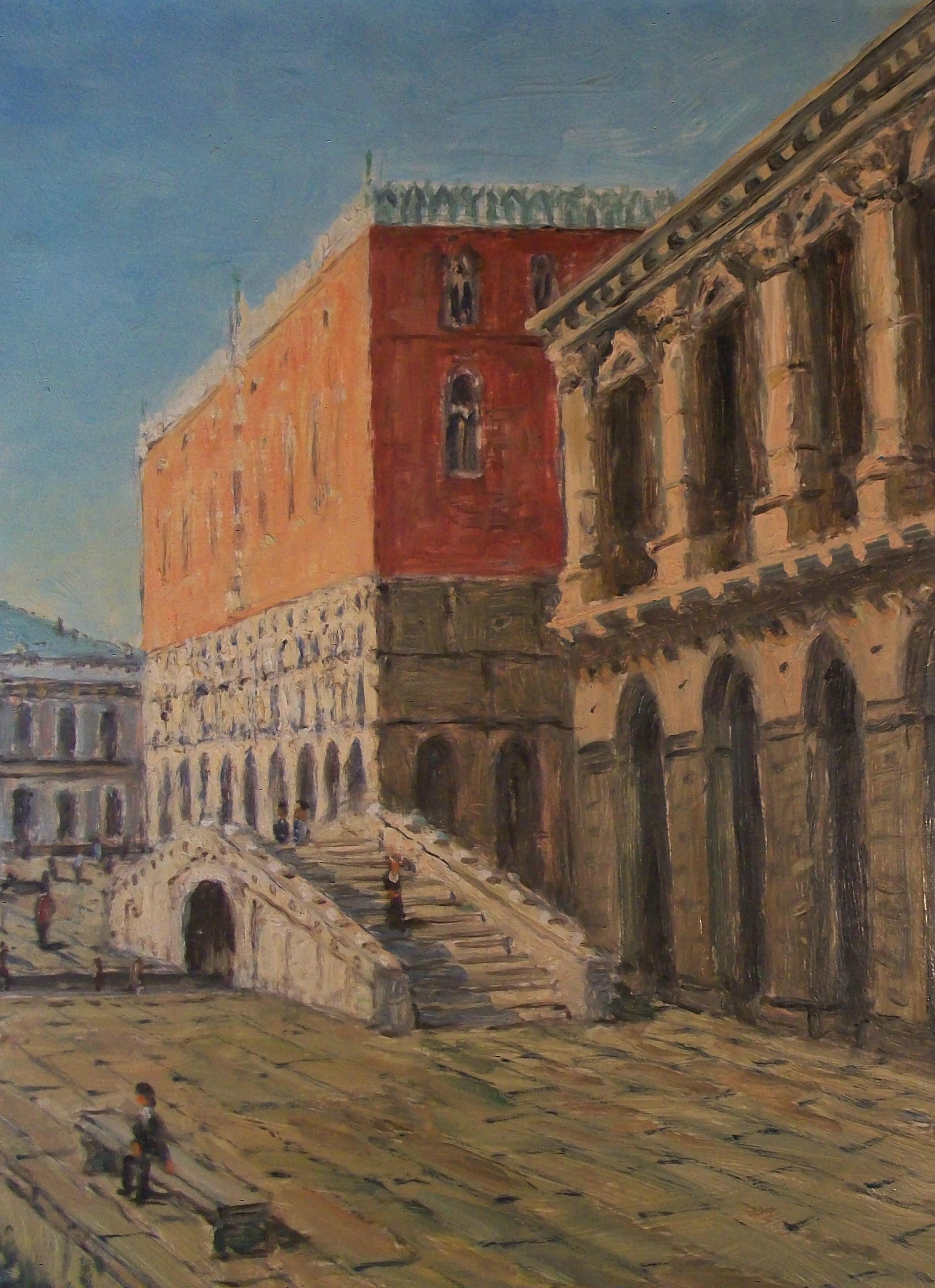 Italian Grand Tour Style Venetian Canal Oil Painting - Signed - Italy - Circa 1950's For Sale