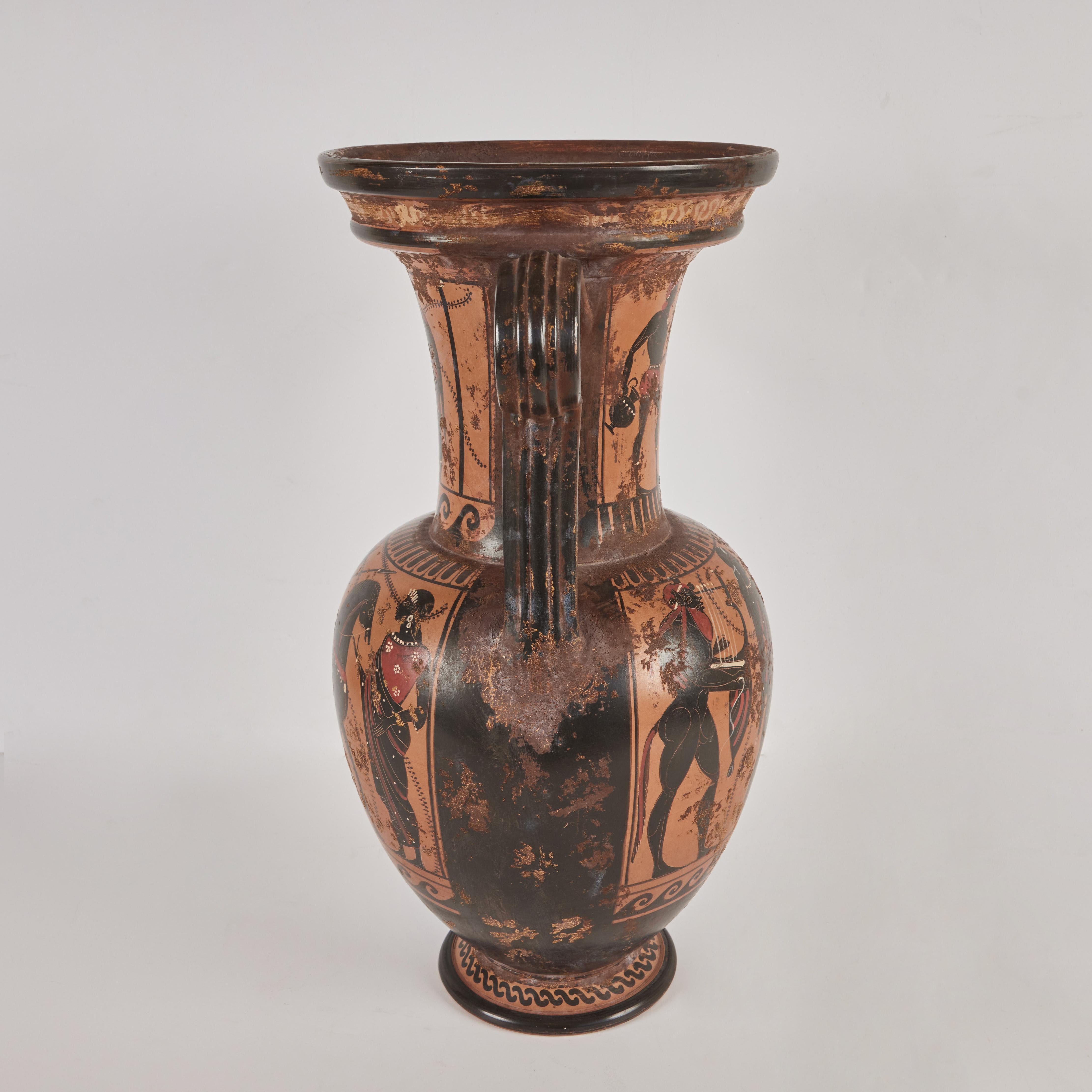 Peint à la main Vase amphore en terre cuite Grand Tour