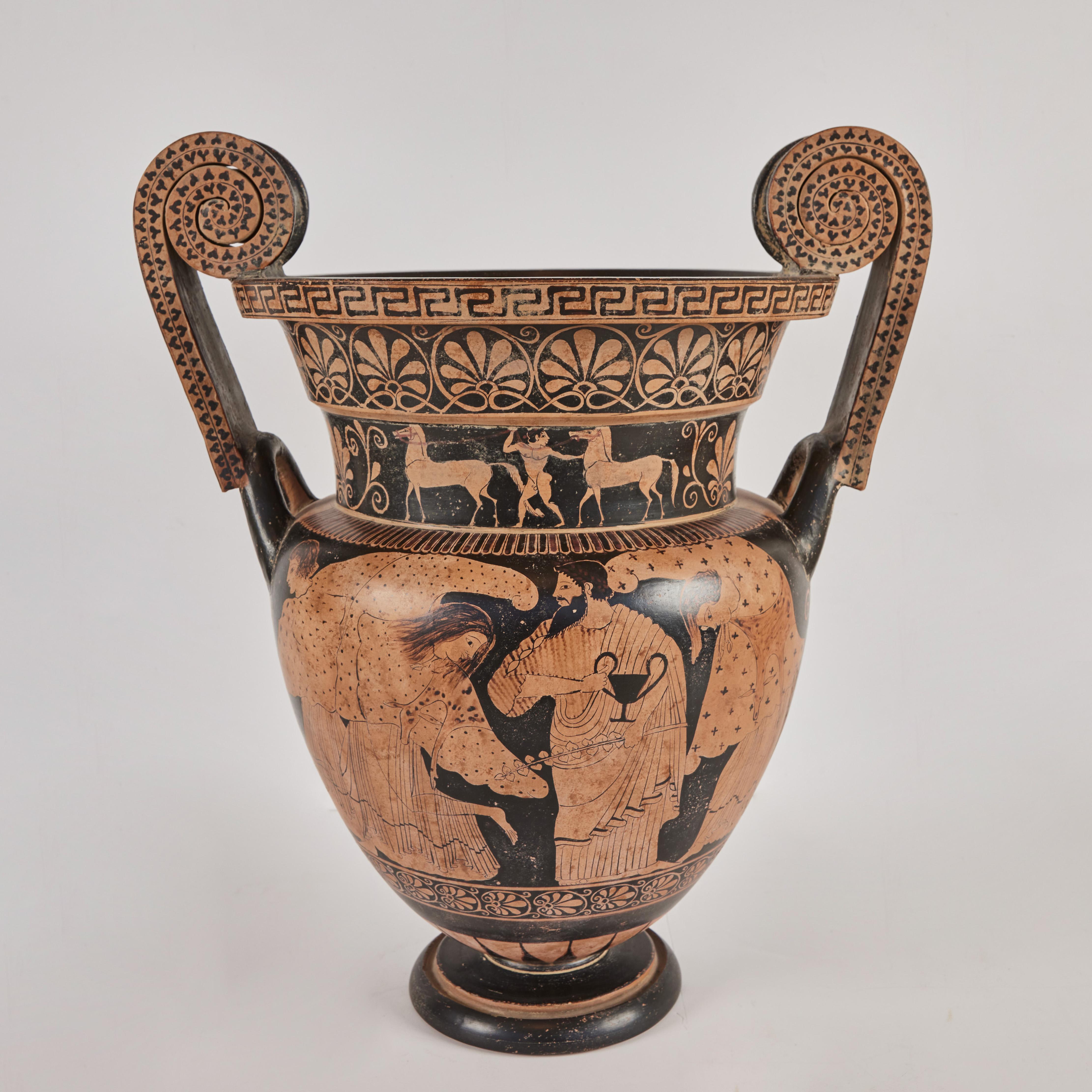 19th Century Grand Tour Terracotta Krater Shaped Vase For Sale
