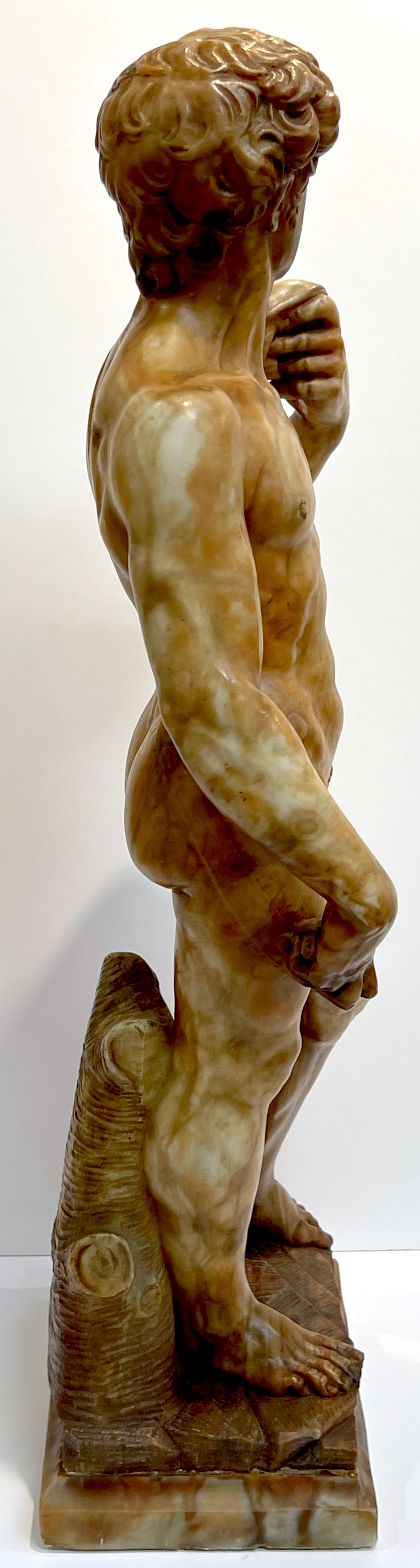 Grand Tour Tortoiseshell Quartz/Mable Sculpture of Michelangelo's David For Sale 4