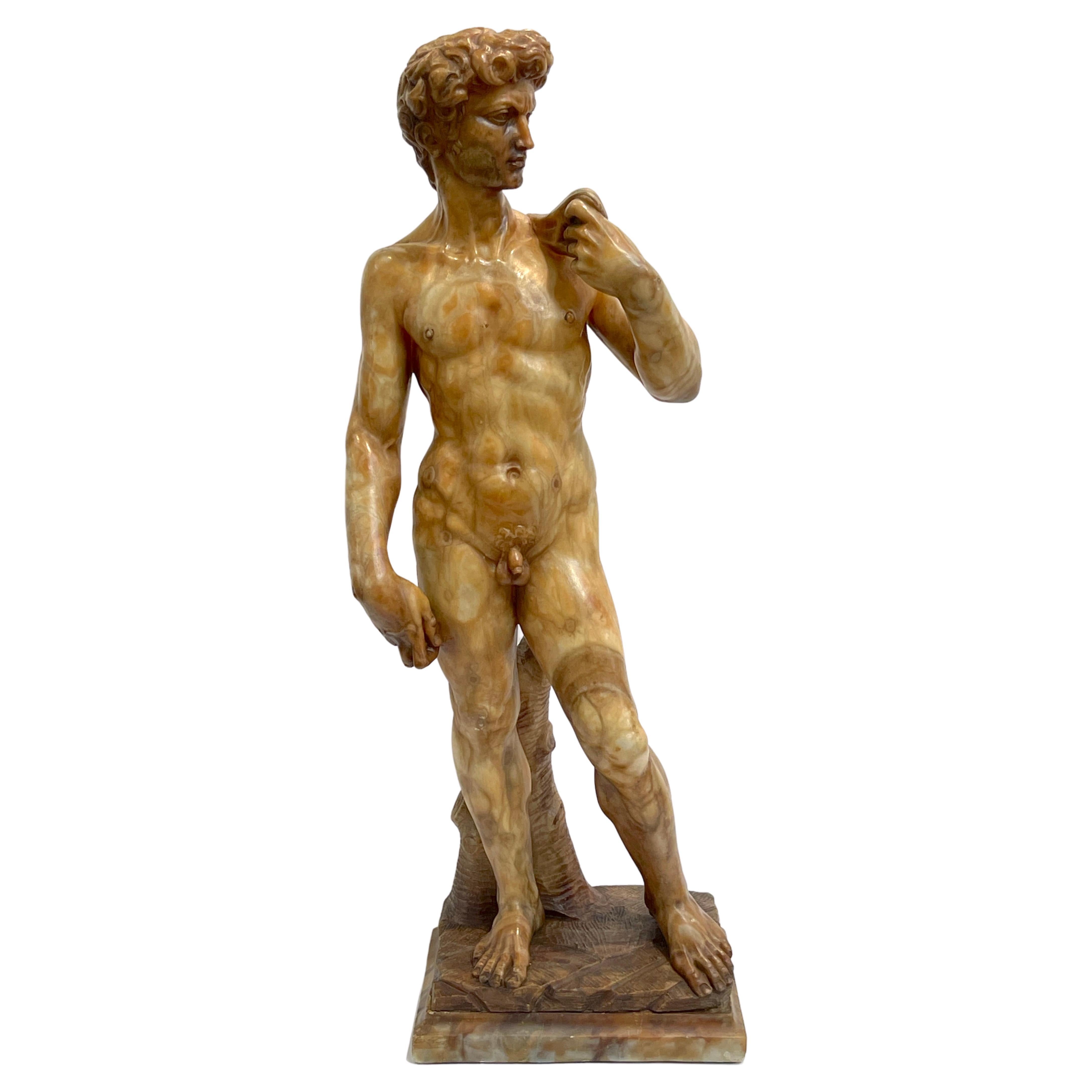 Grand Tour Schildpatt-Quarz/Kabel-Skulptur von Michelangelos David