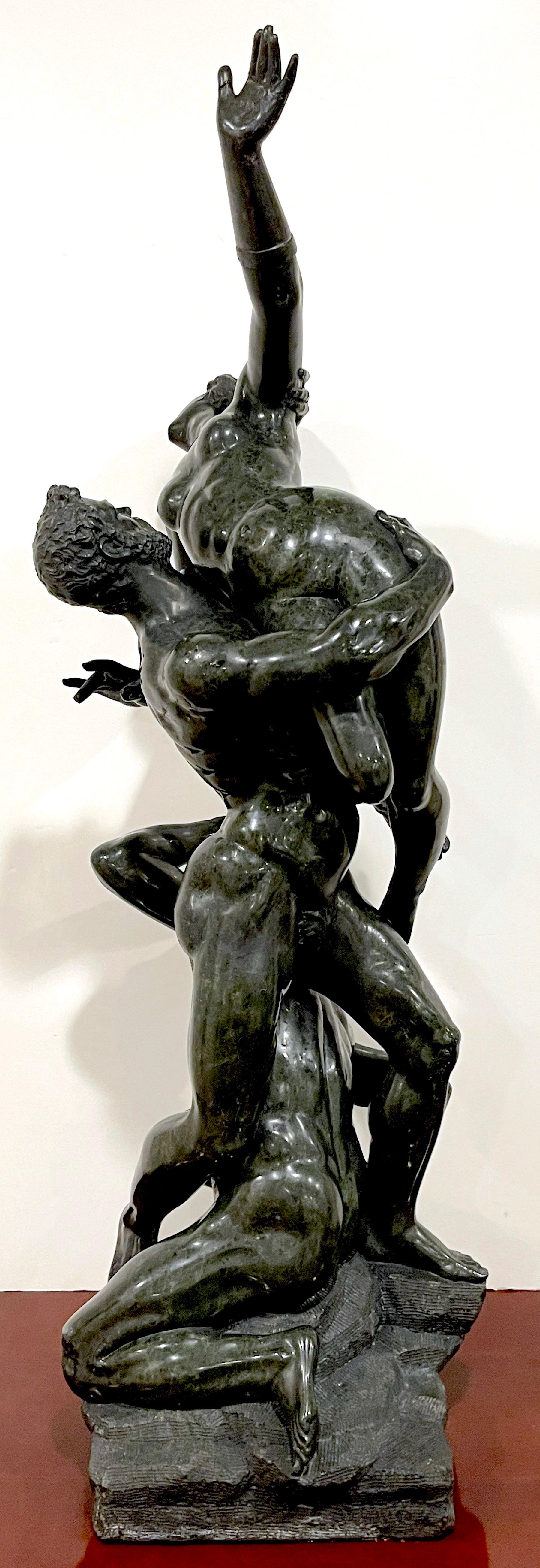 Grand Tour Verdigris Marble After Giambologna, The Abduction of a Sabine Woman' For Sale 3