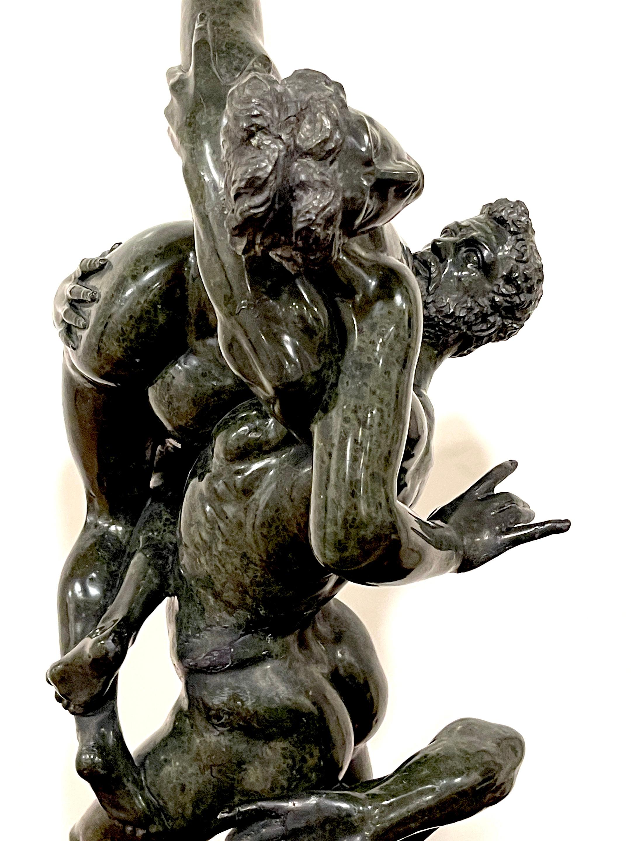Grand Tour Verdigris Marble After Giambologna, The Abduction of a Sabine Woman' For Sale 4
