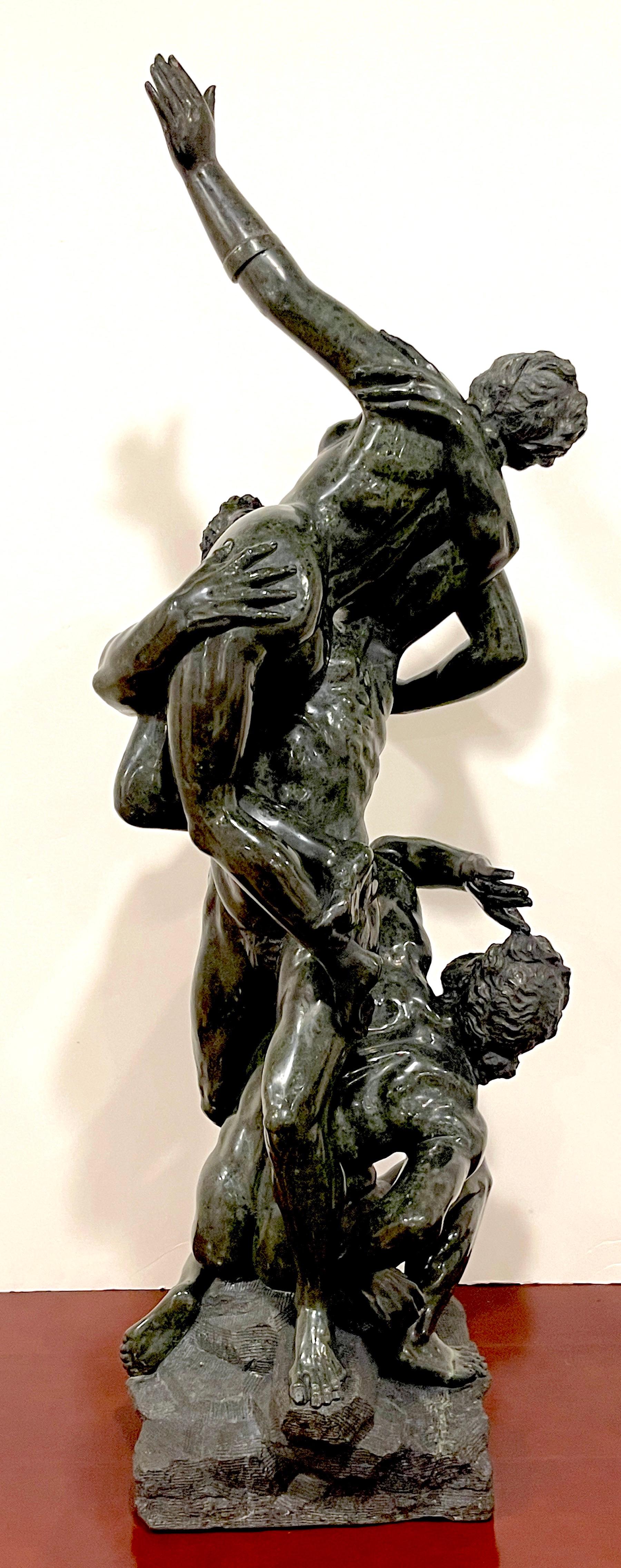 Grand Tour Verdigris Marble After Giambologna, The Abduction of a Sabine Woman' For Sale 5